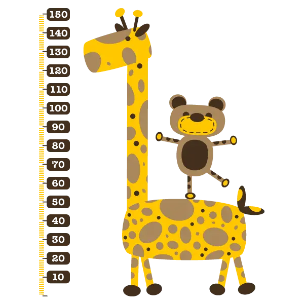 Cute Giraffe and Bear Height Chart