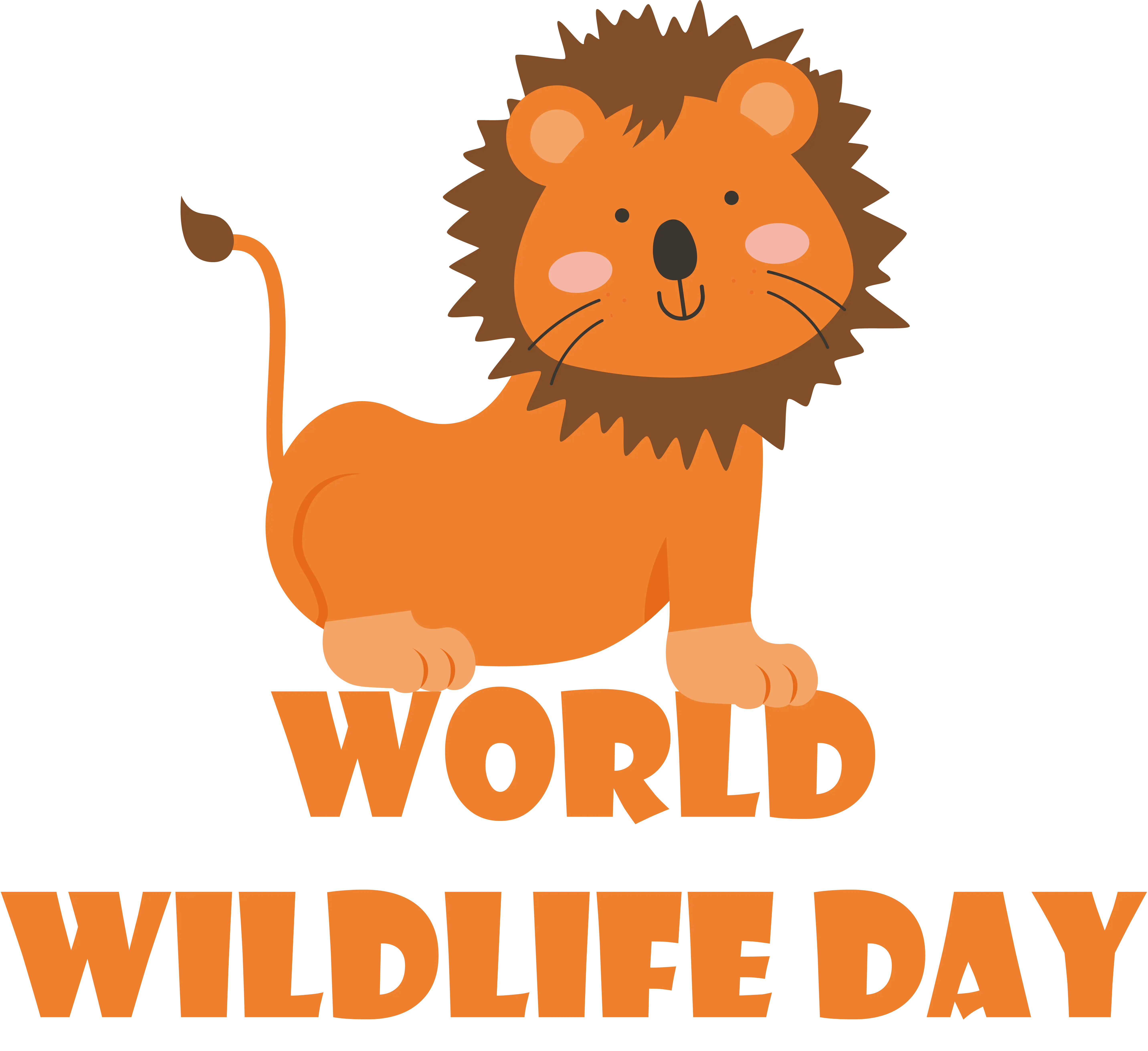 Cute Lion Illustration for World Wildlife Day