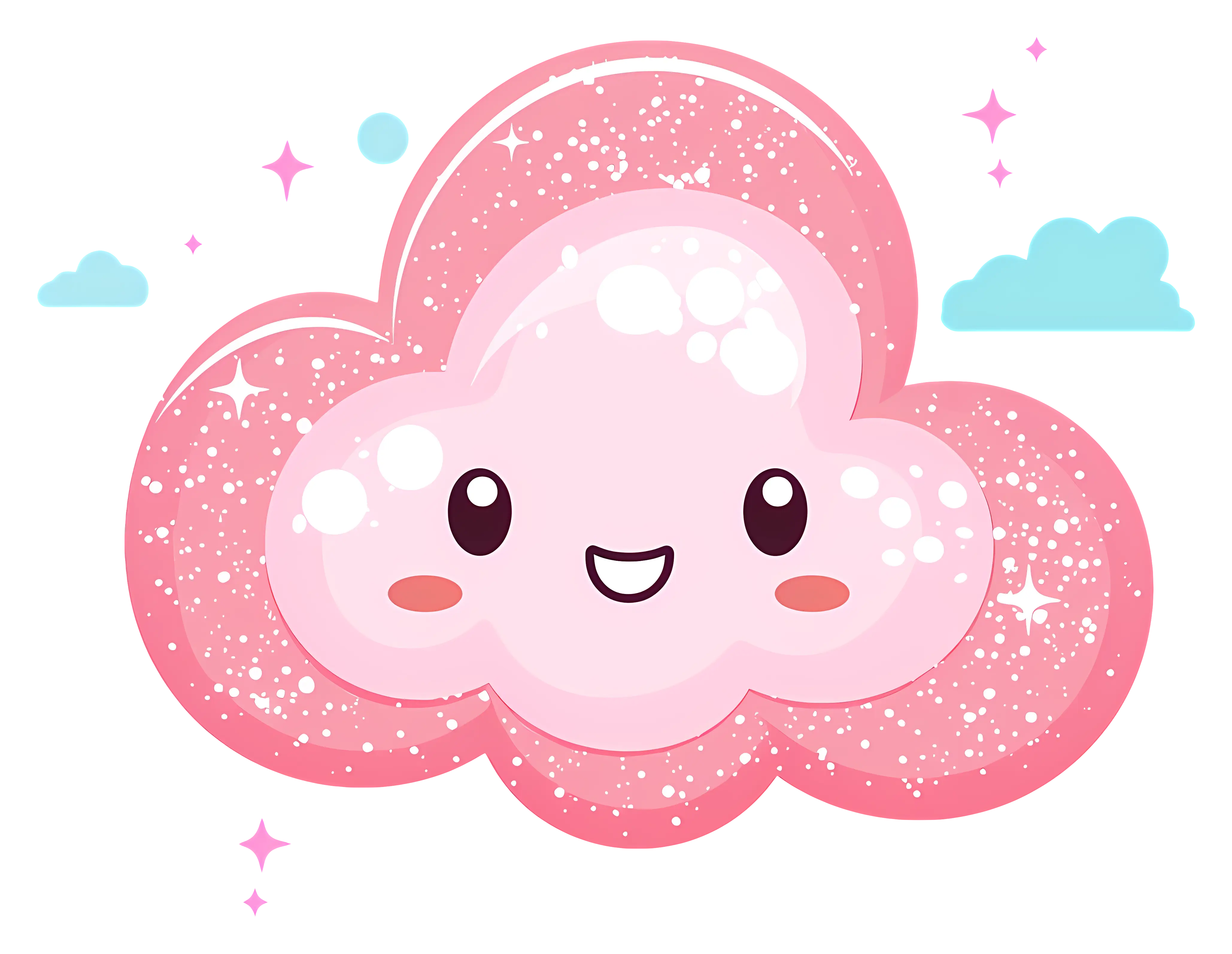 Sparkly Pink Cloud Cartoon