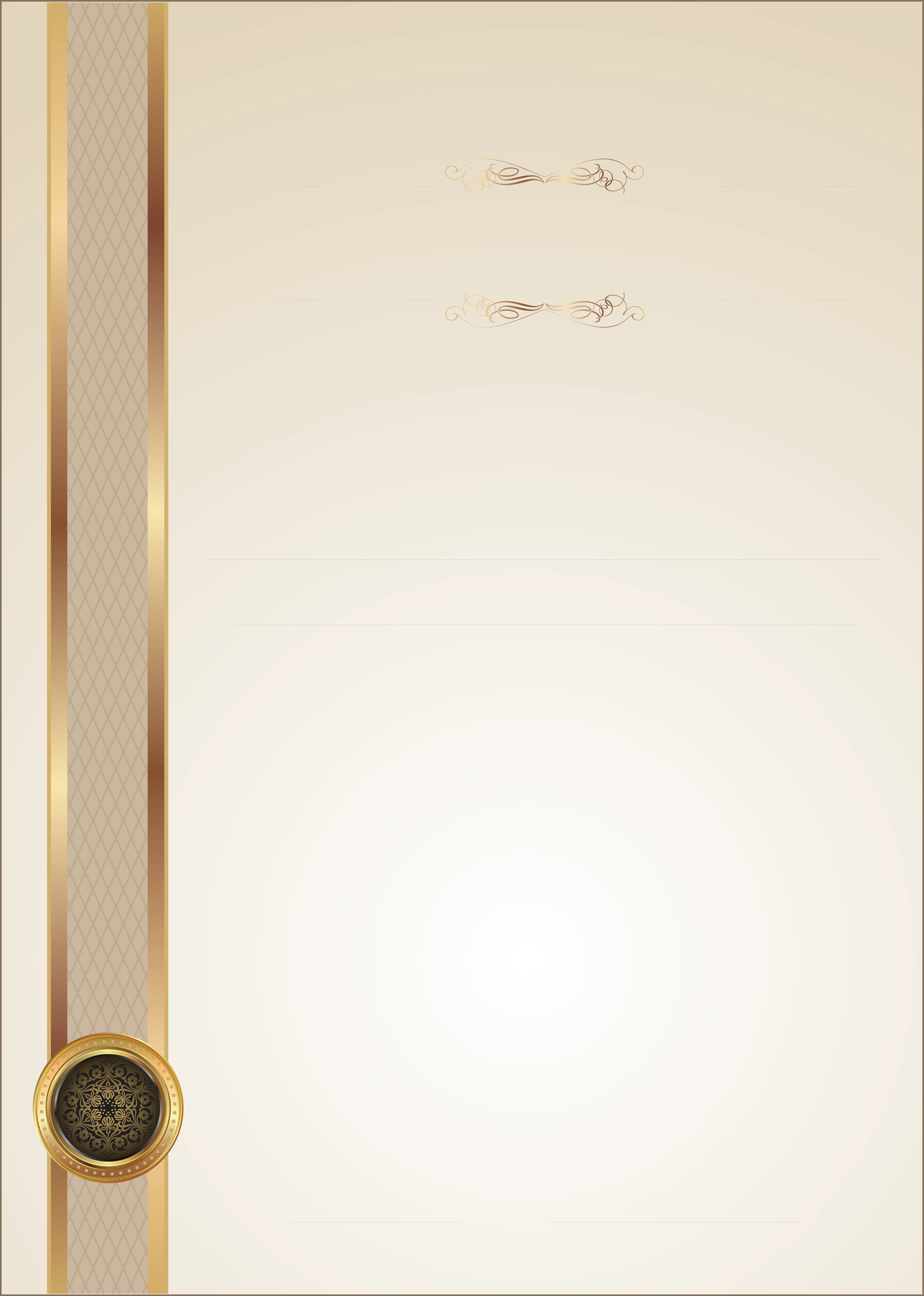Elegant Golden Border Certificate Template