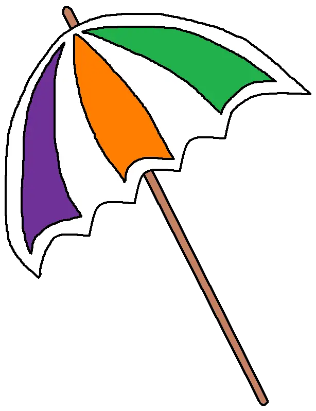 Colorful Striped Beach Umbrella