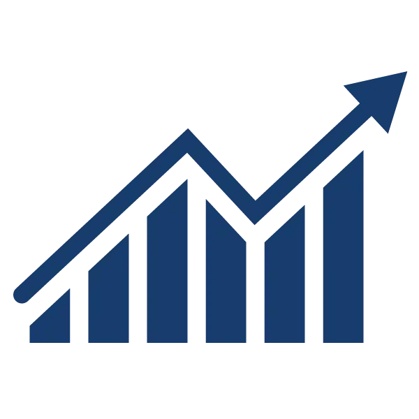 Business Graph with Upward Arrow Icon