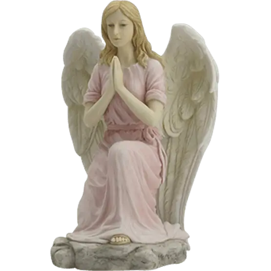 Praying Angel Statue in Pink Dress