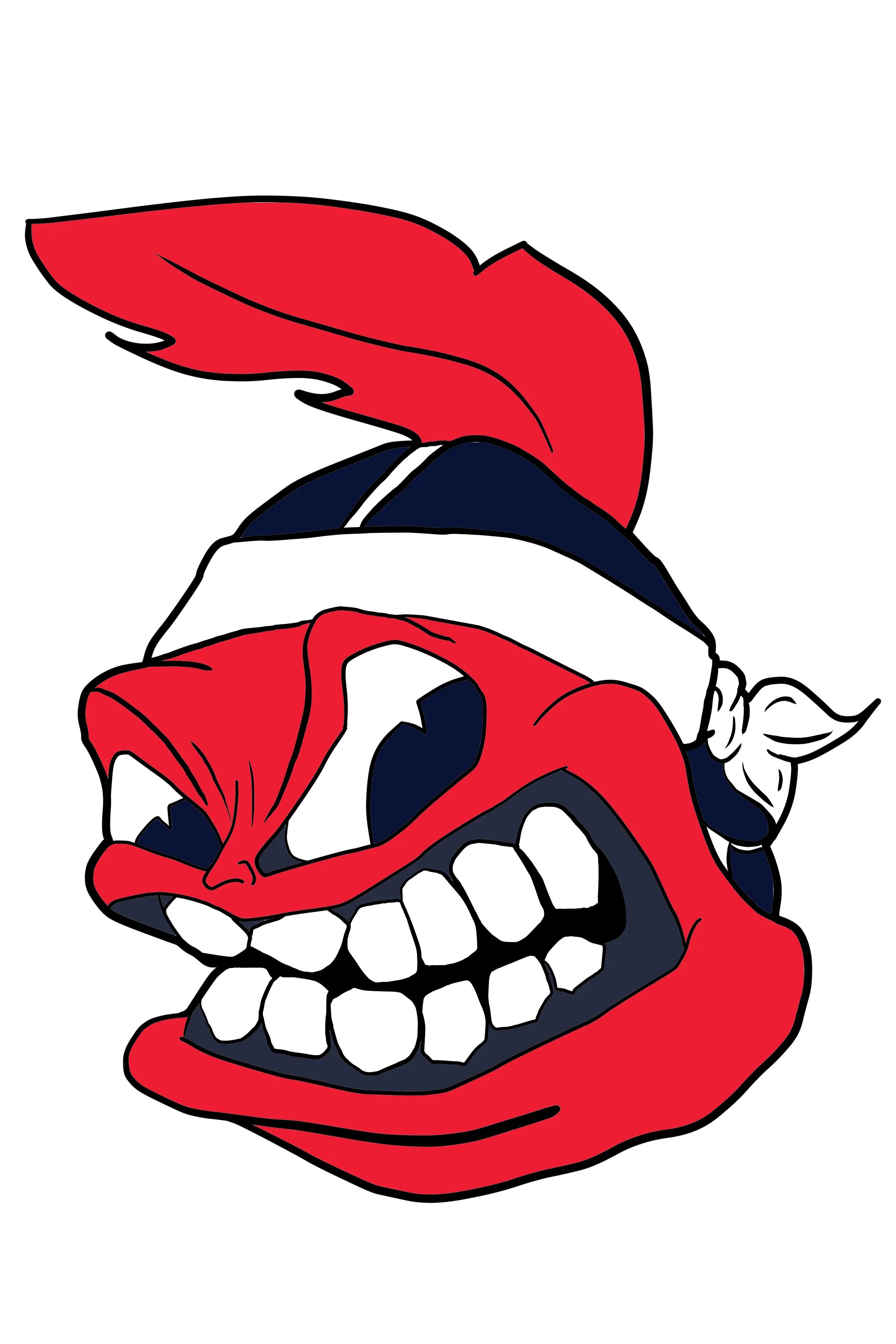 Red Cartoon Face with Feather
