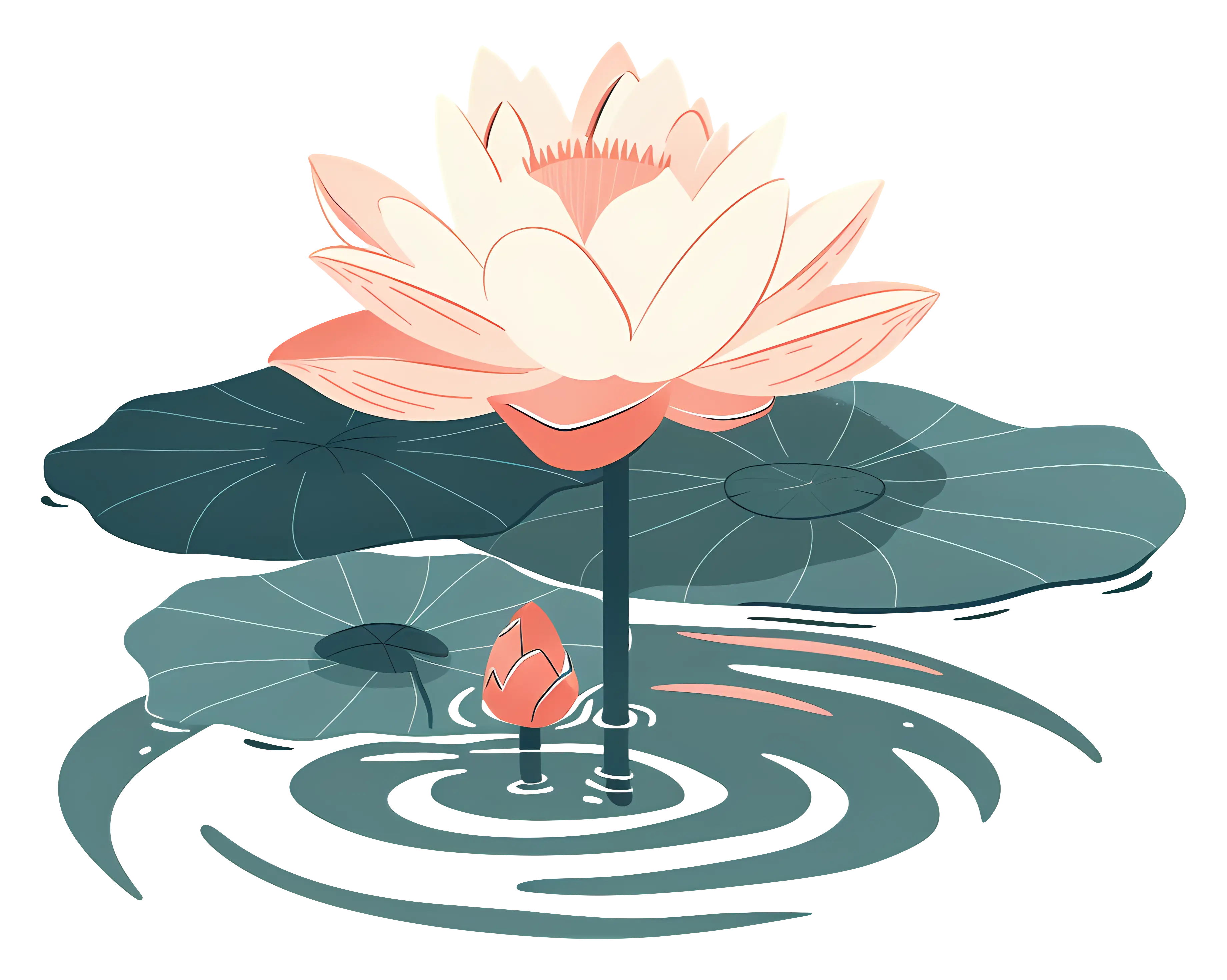 Elegant Lotus Flower in Pond