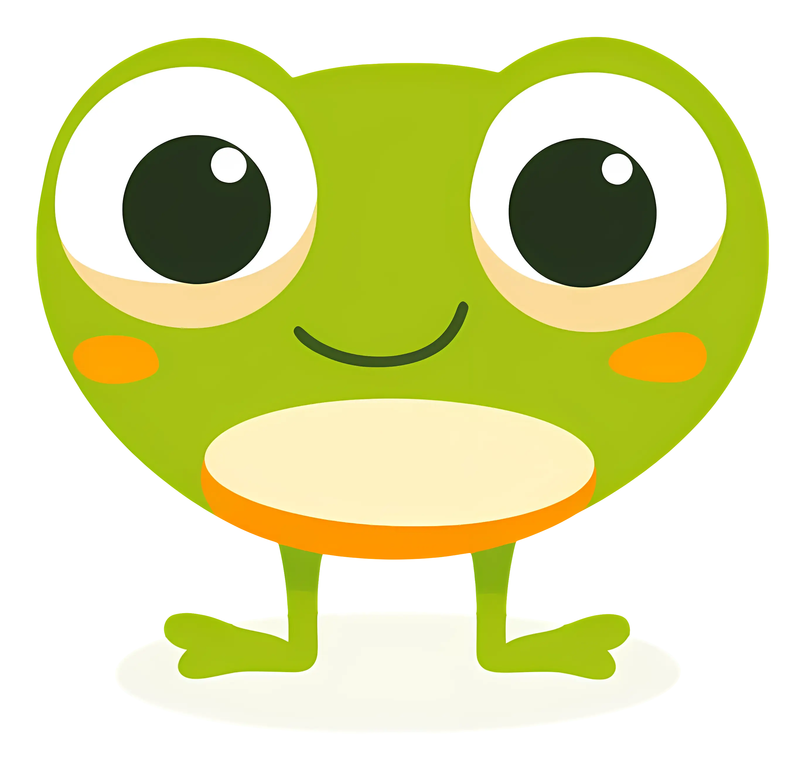 Cute Green Cartoon Frog Character Illustration