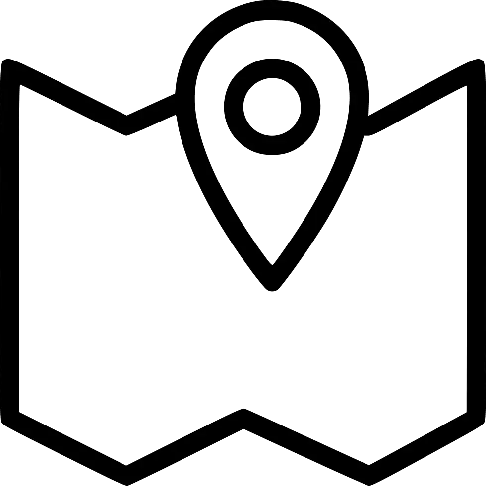 Map Icon with Location Pin Symbol