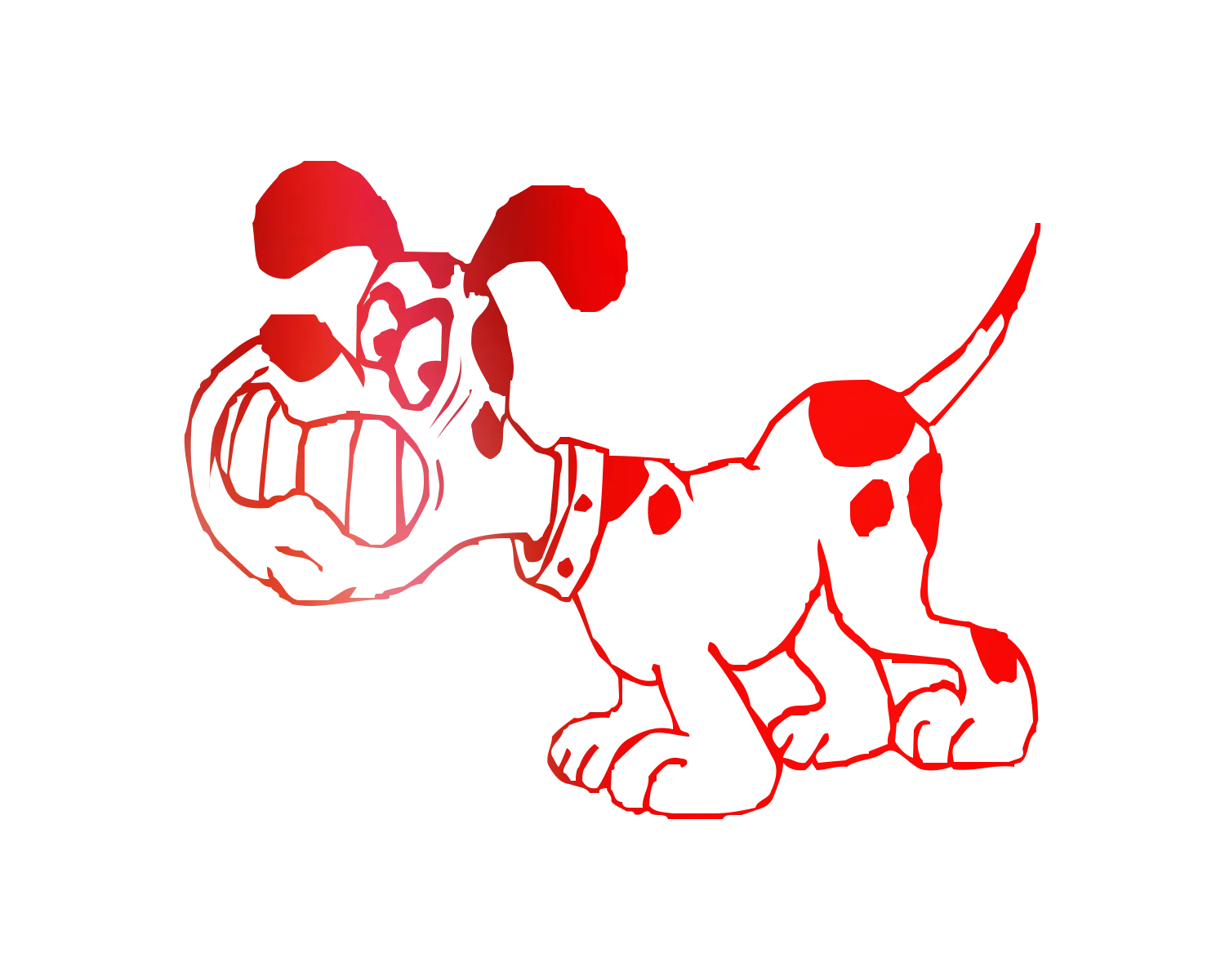 Angry Red Cartoon Dog