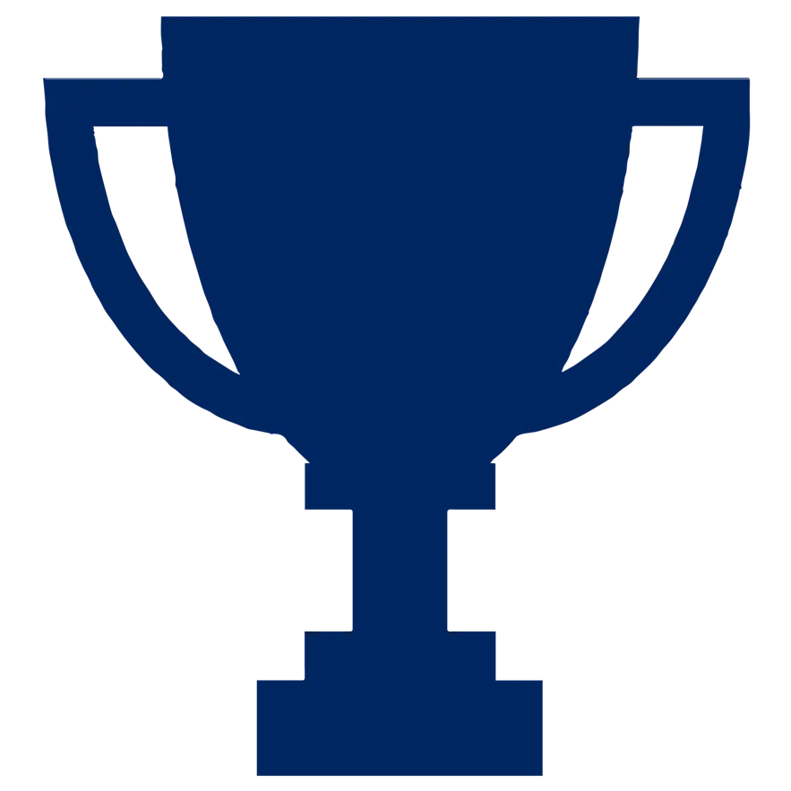 Blue Trophy Icon for Achievement Recognition