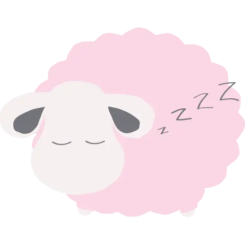 Cute Pink Sleeping Sheep Illustration