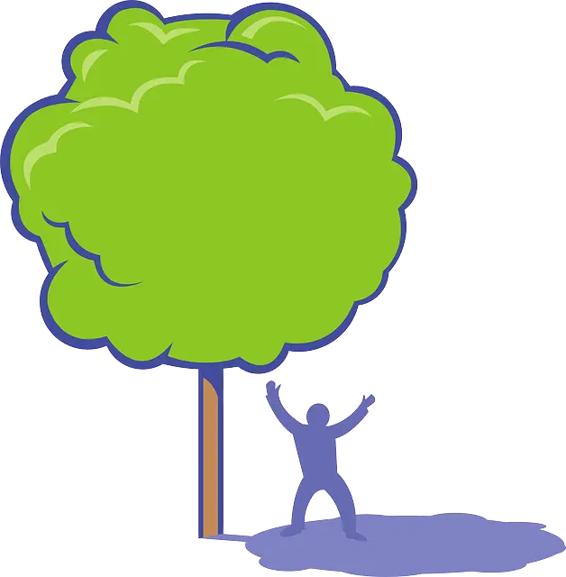 Tree and Silhouette in Cartoon Style