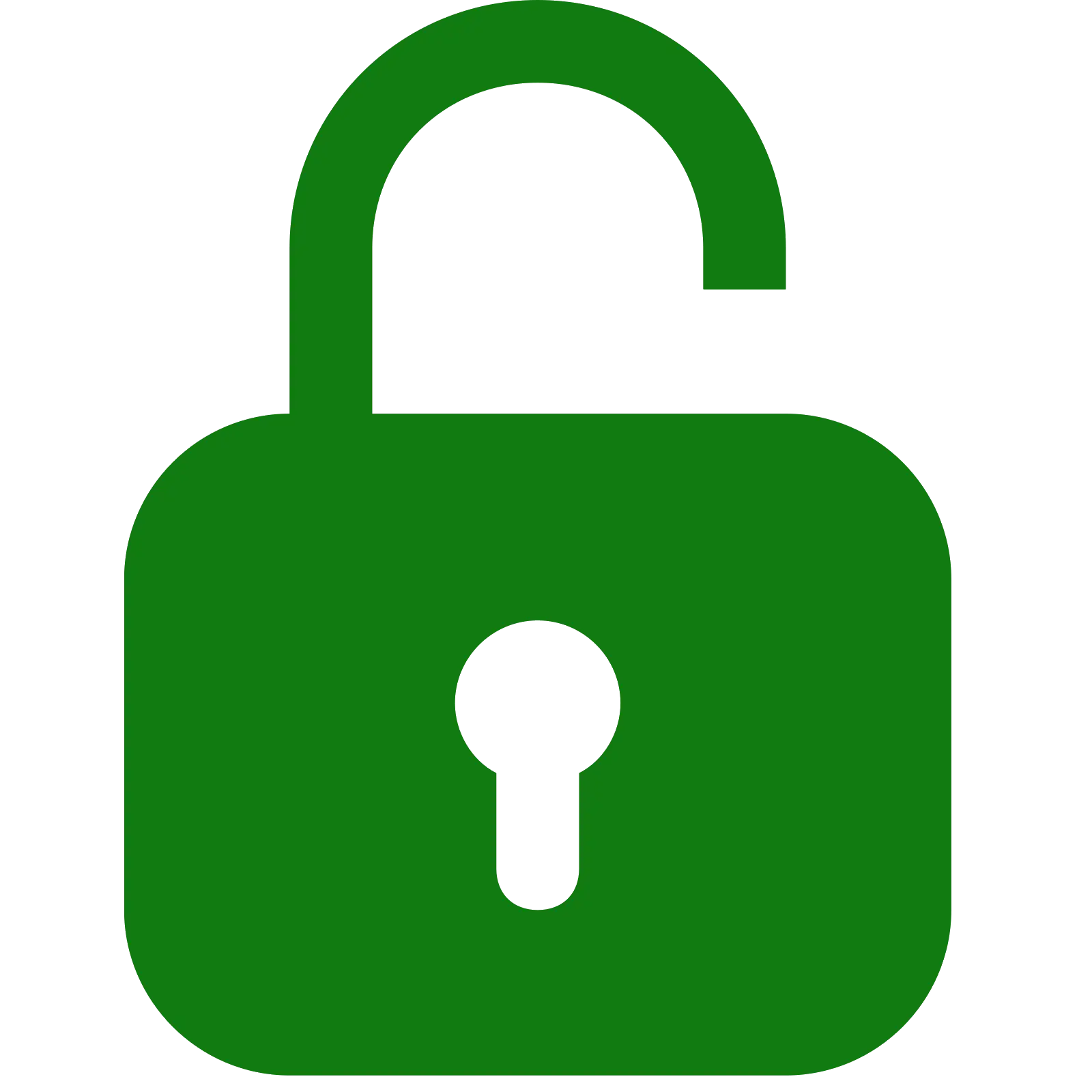 Green Unlocked Padlock Icon