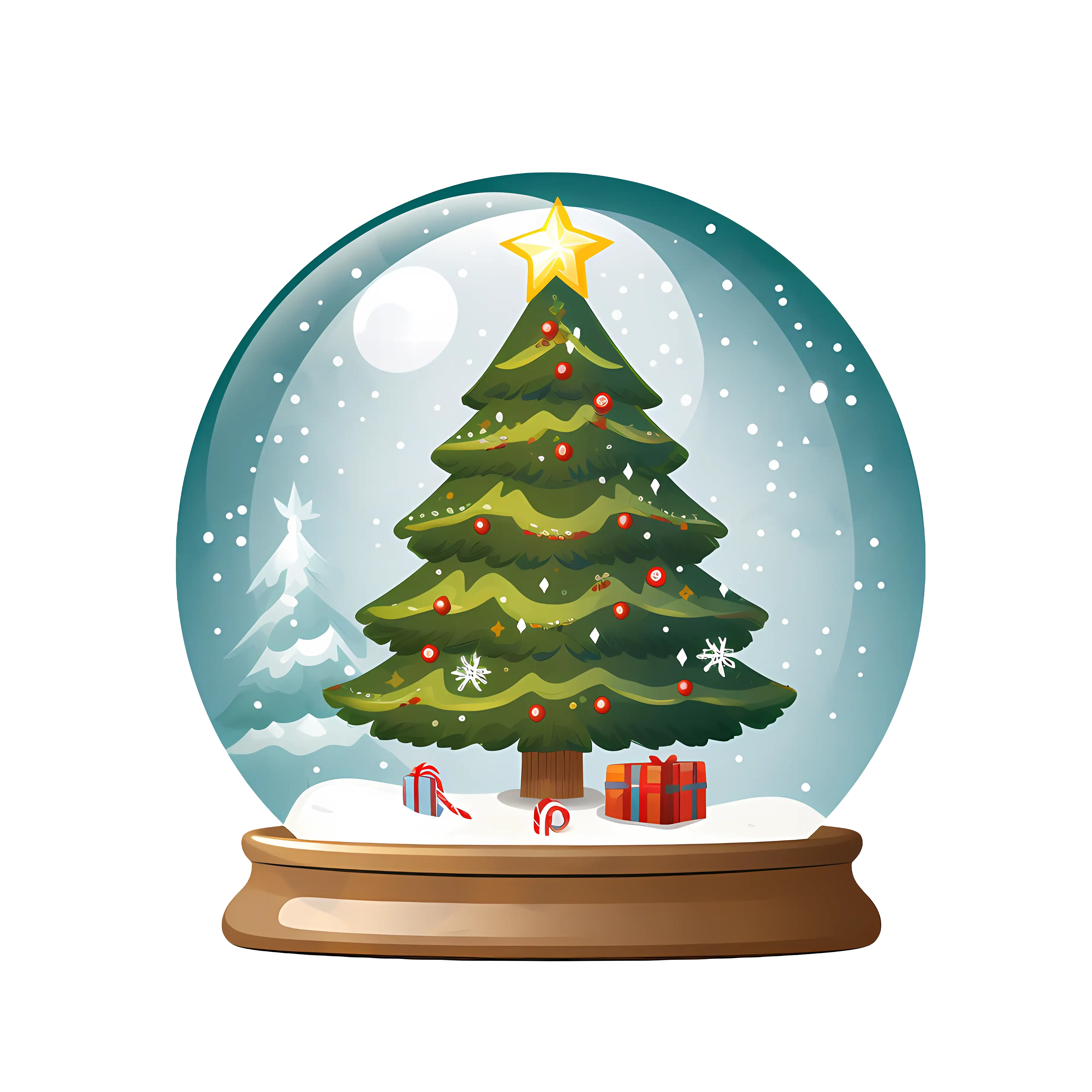 Glowing Christmas Tree Snow Globe