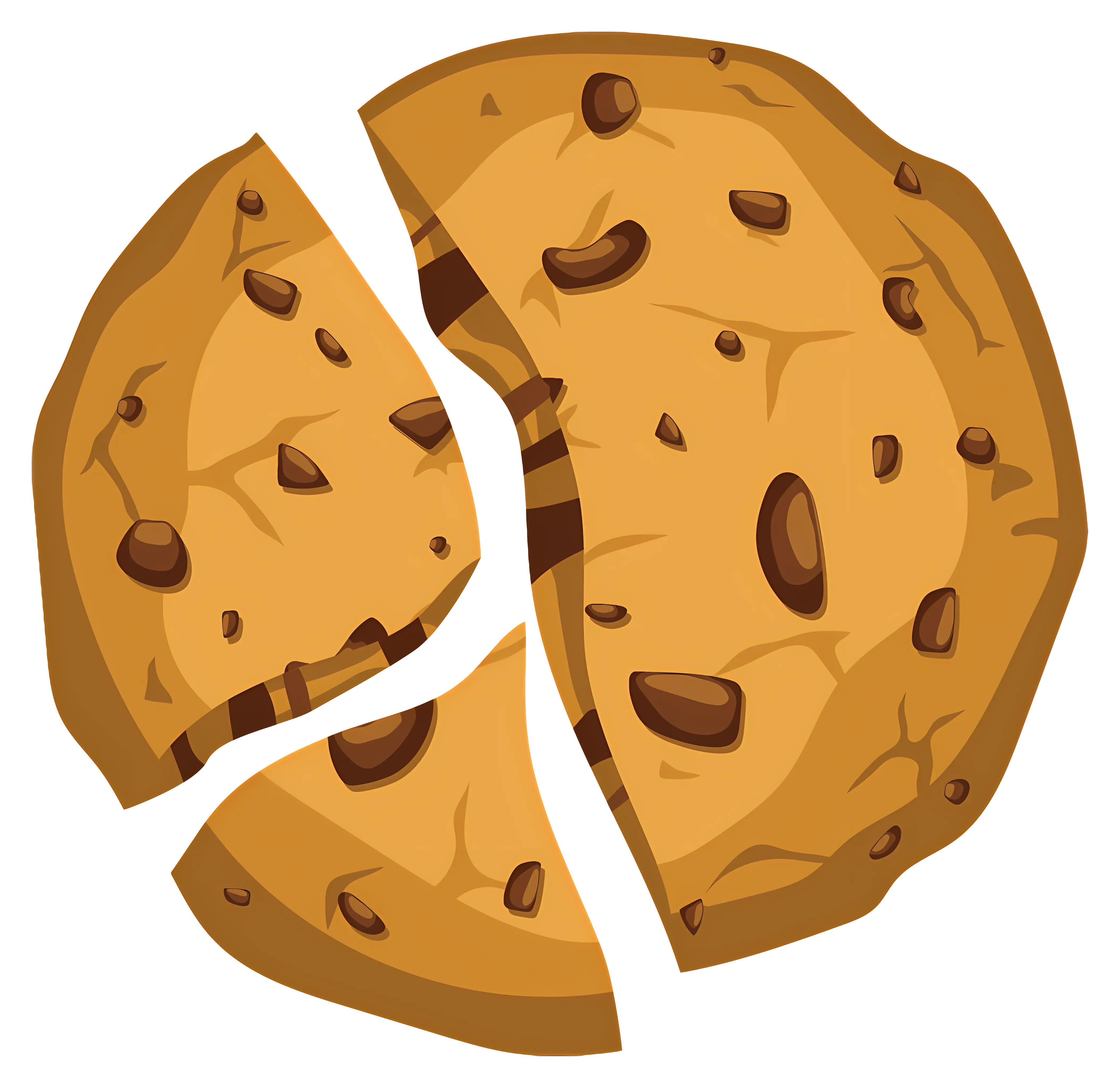 Cartoon Illustration of a Chocolate Chip Cookie