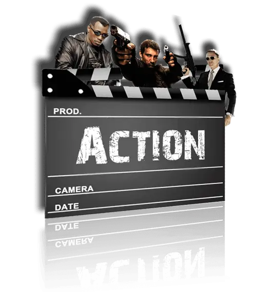 Action Movie Clapperboard with Characters
