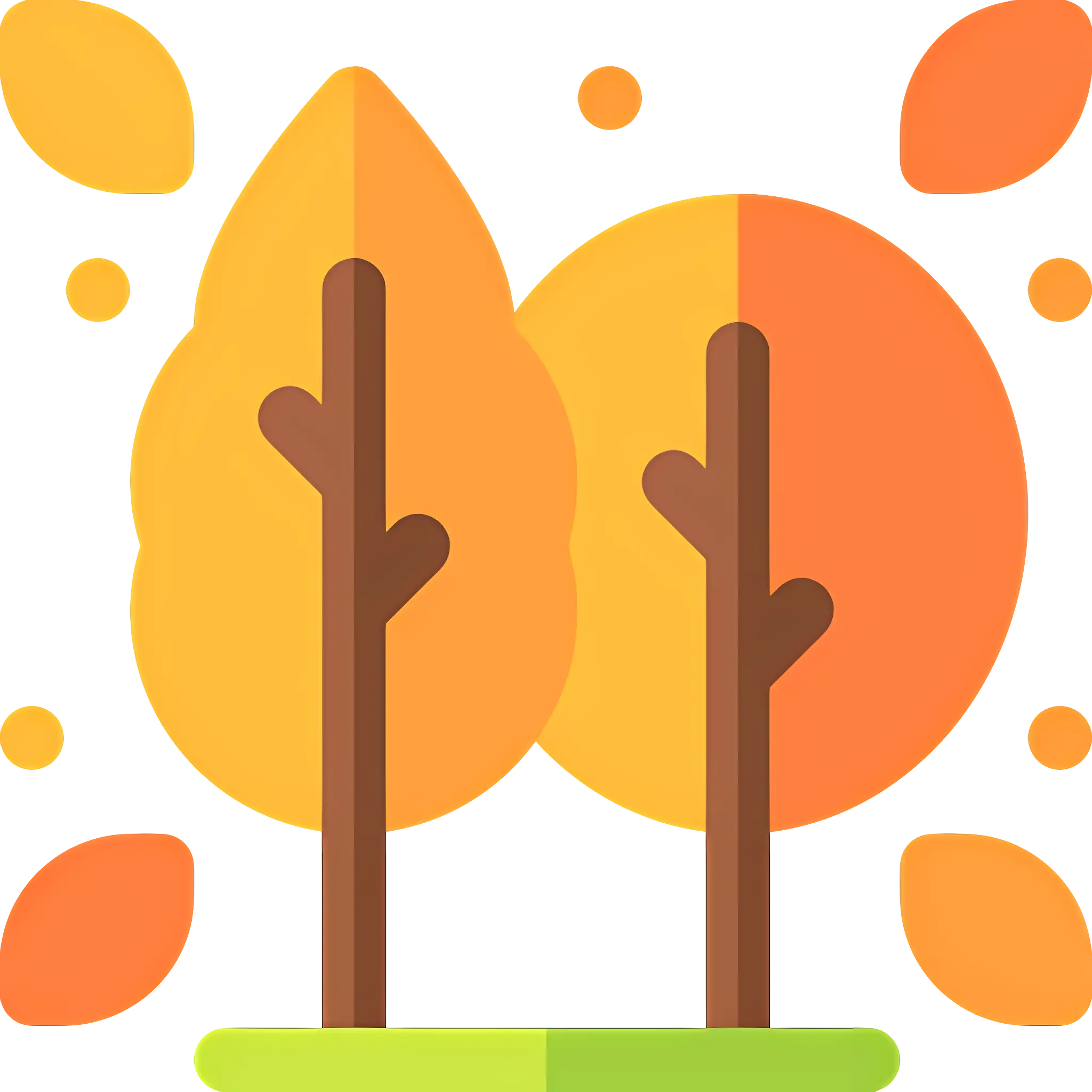Autumn Trees with Falling Leaves