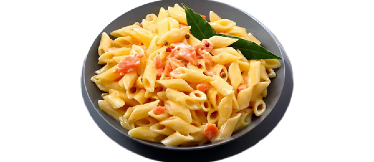 Plate of Creamy Penne Pasta with Garnish