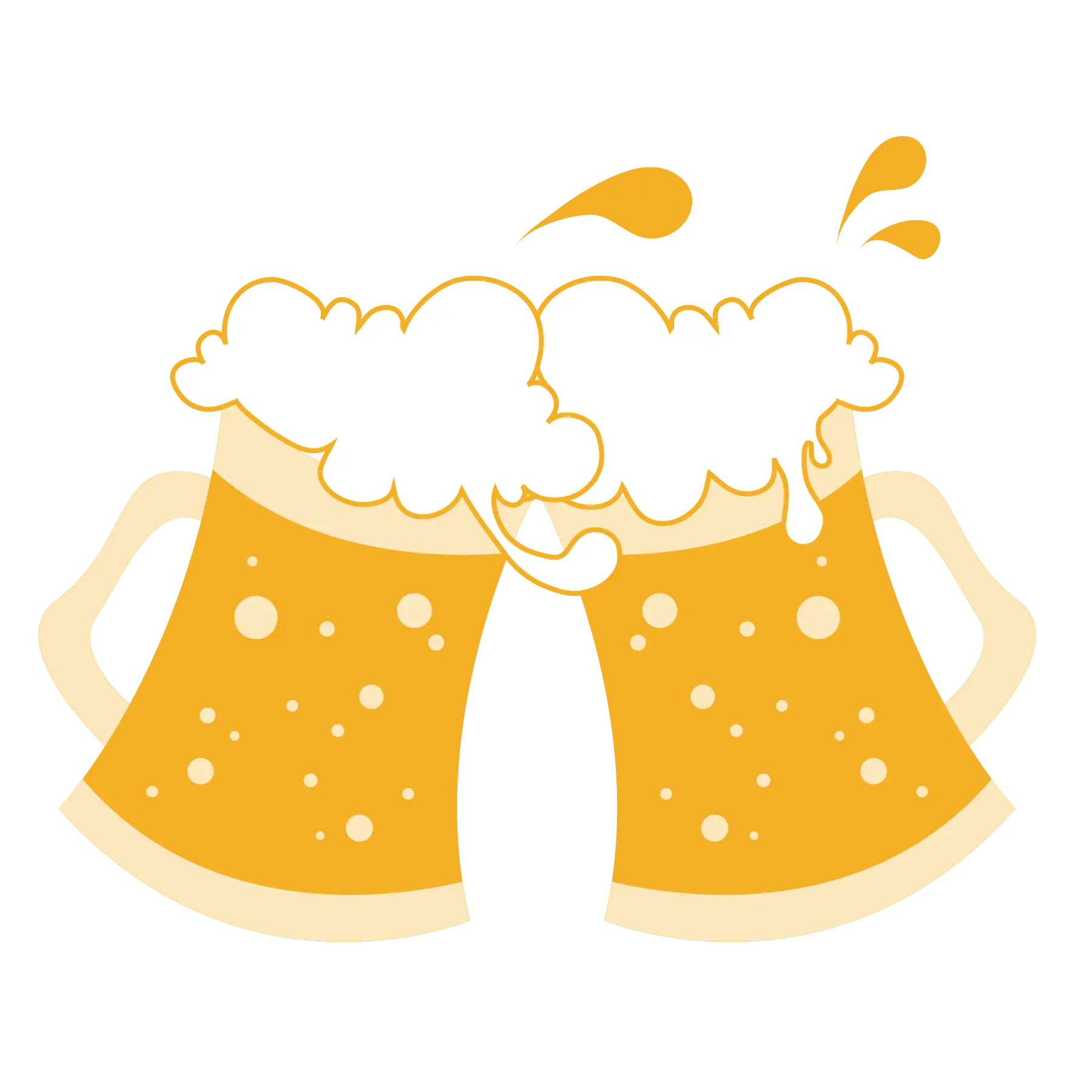 Foamy Beer Mugs Clinking