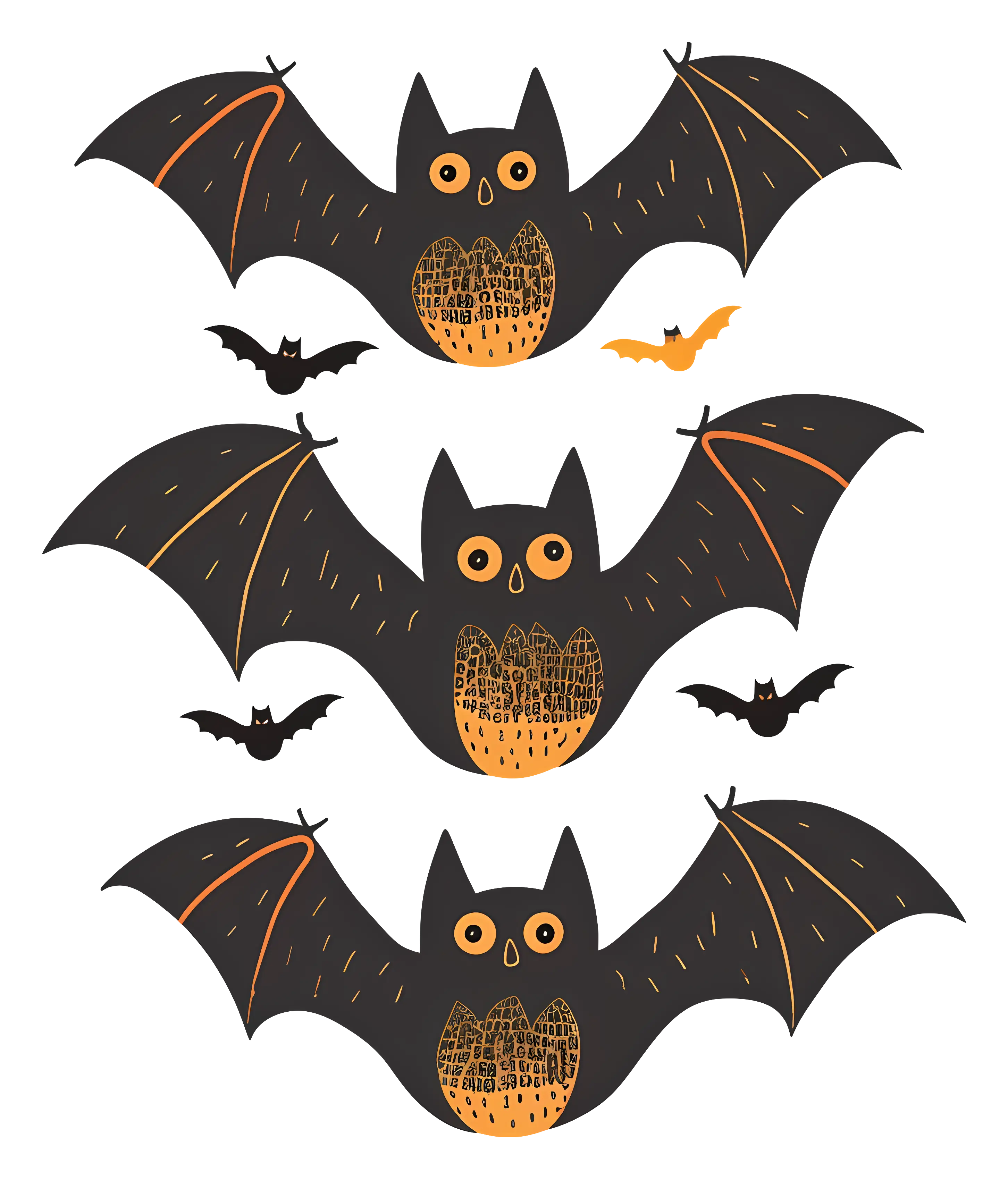 Cartoon Bats with Halloween Vibes
