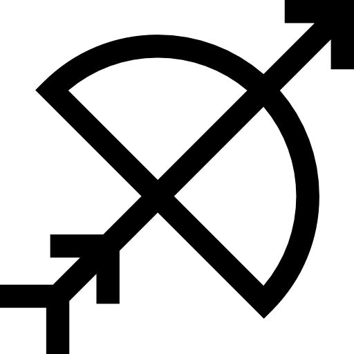 Minimalist Archery Bow and Arrow Symbol