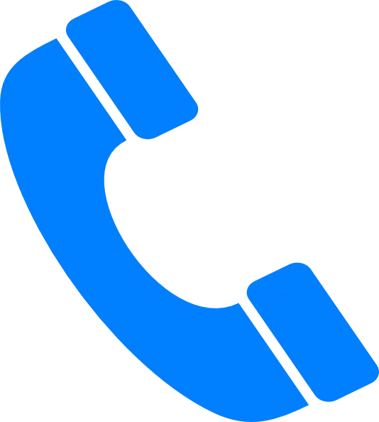 Blue Telephone Receiver Icon Design