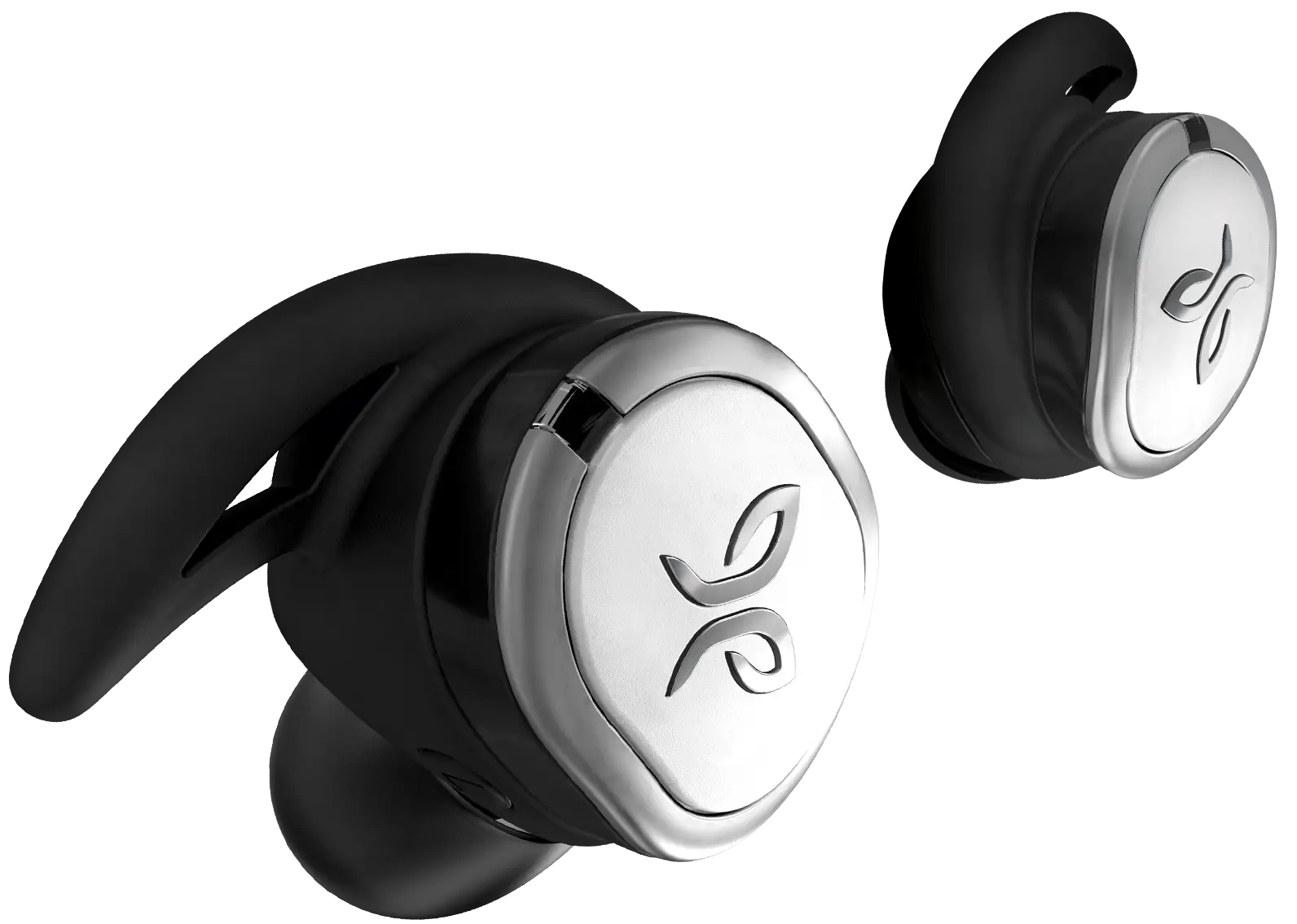 Wireless Black and Silver Earbuds