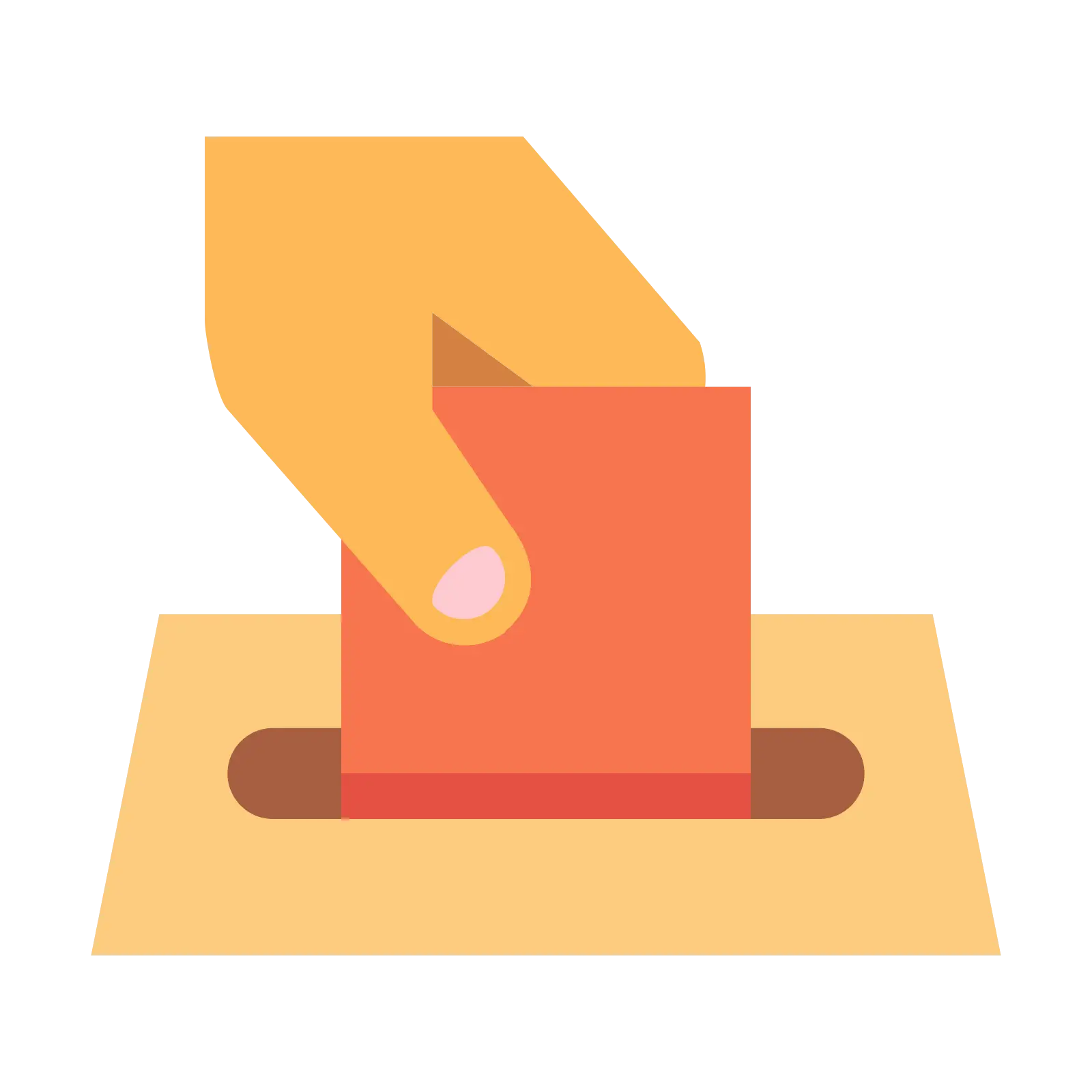Hand Casting Ballot Illustration