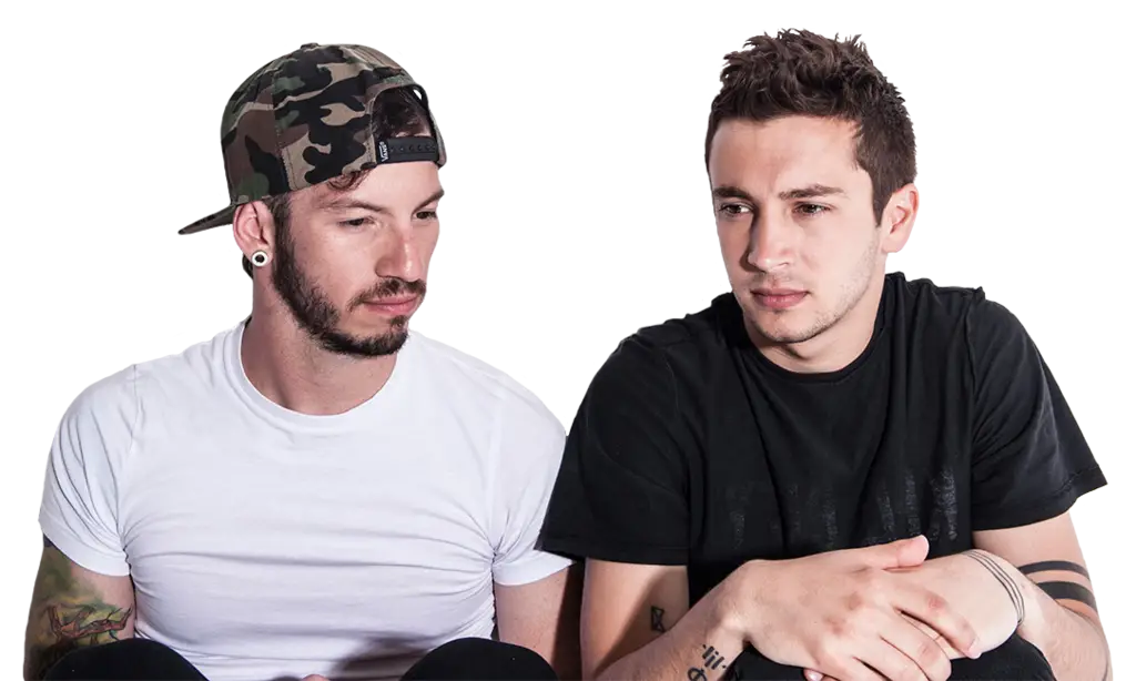 Two Men Sitting and Talking