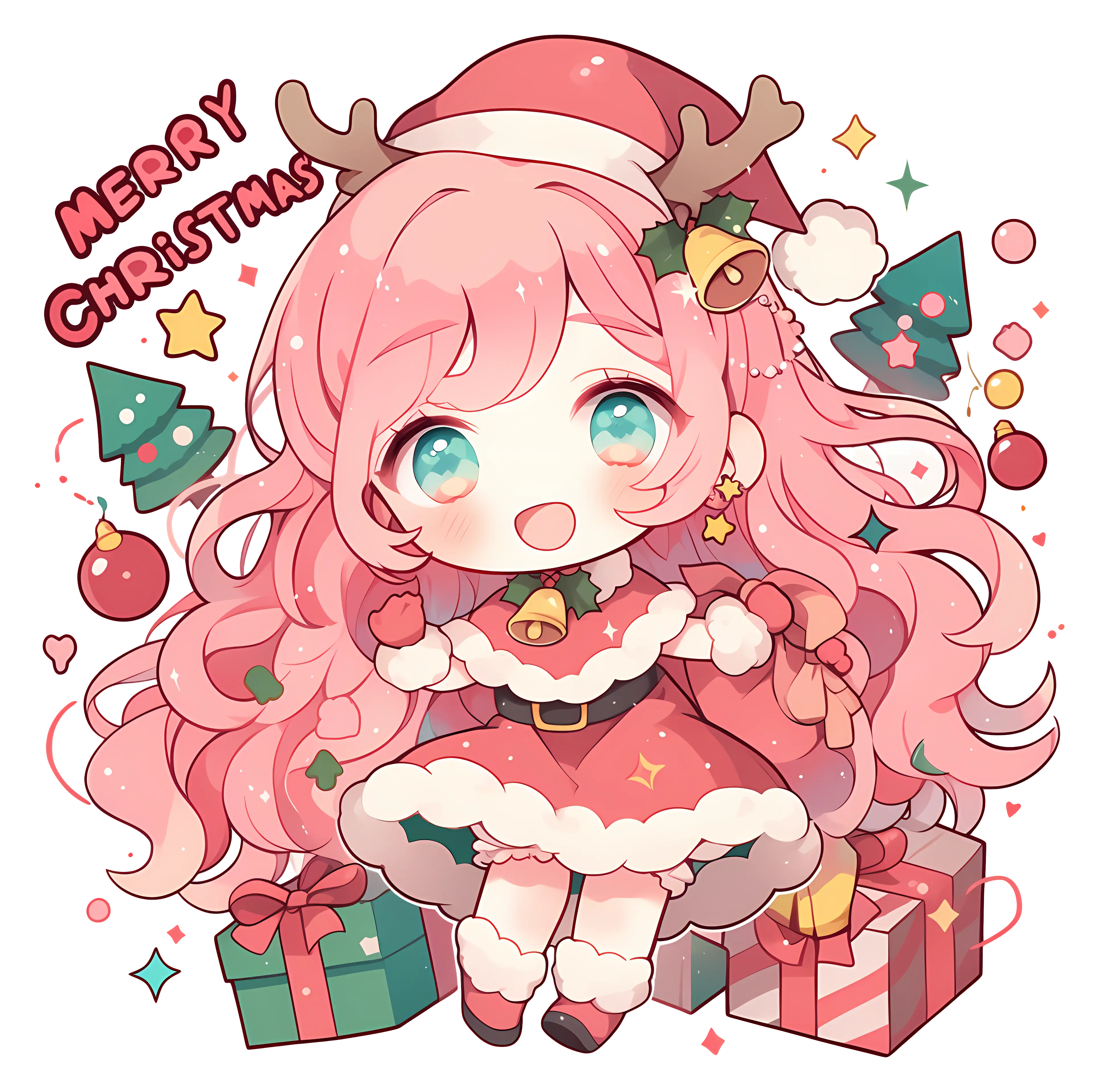 Christmas Anime Girl Illustration
