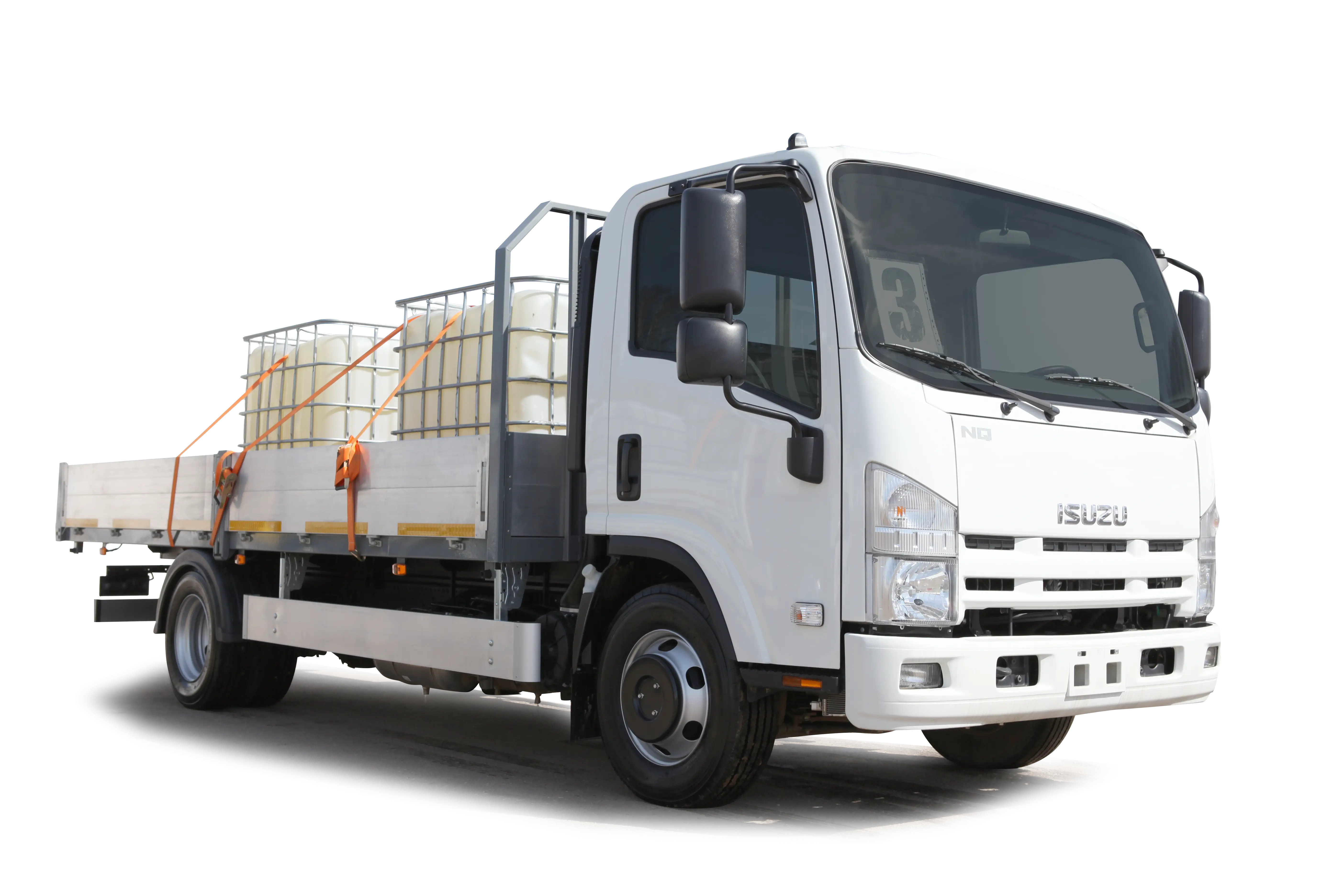 White Flatbed Truck for Cargo Transportation