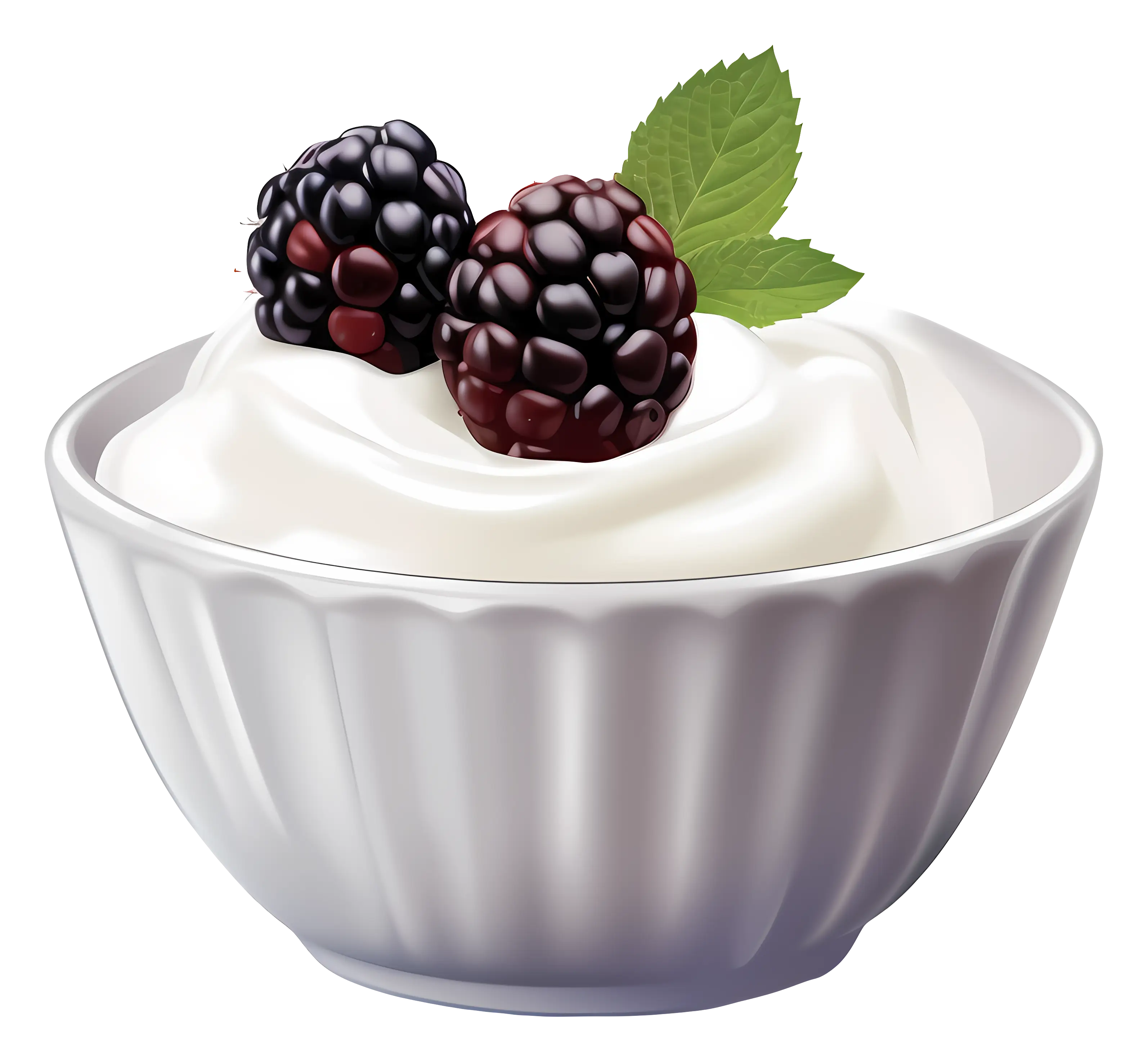 Yogurt Bowl with Blackberries and Mint