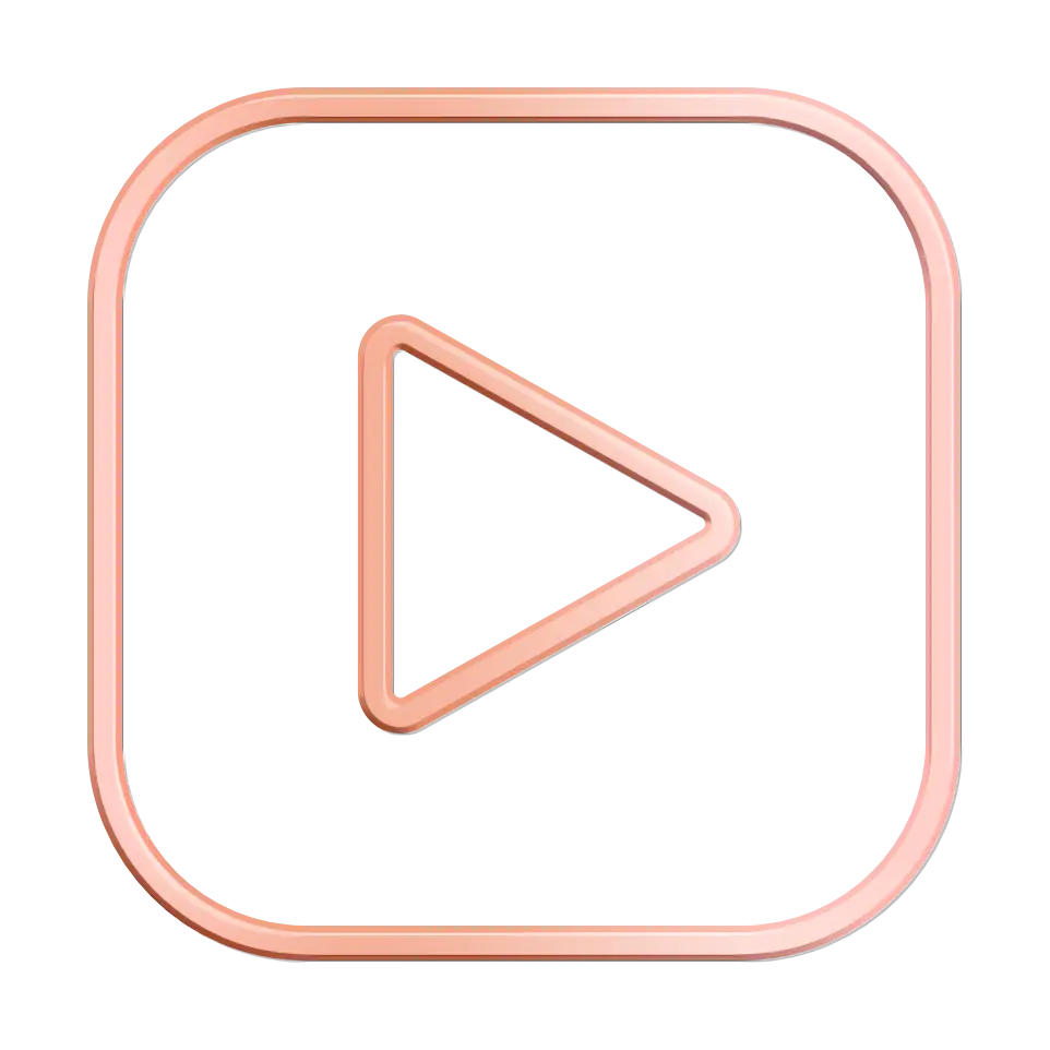 Rose Gold Play Button Icon