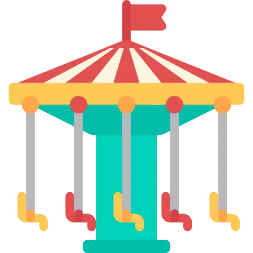 Colorful Carousel Amusement Ride