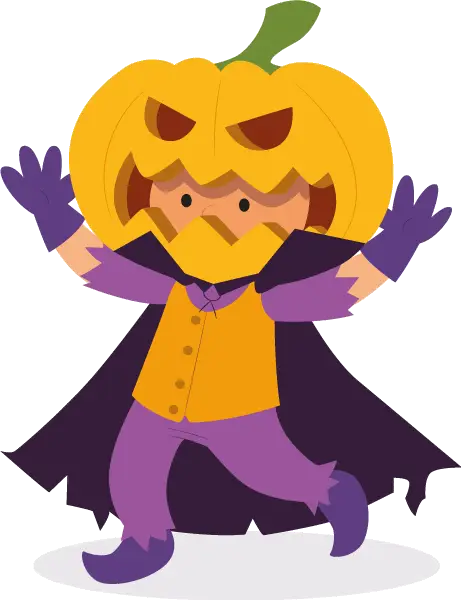 Cute Pumpkin Costume Cartoon Illustration