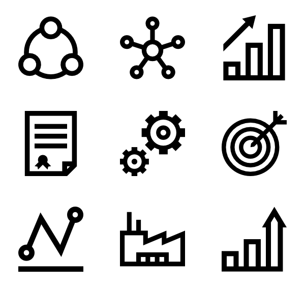 Set of Black Business Icons