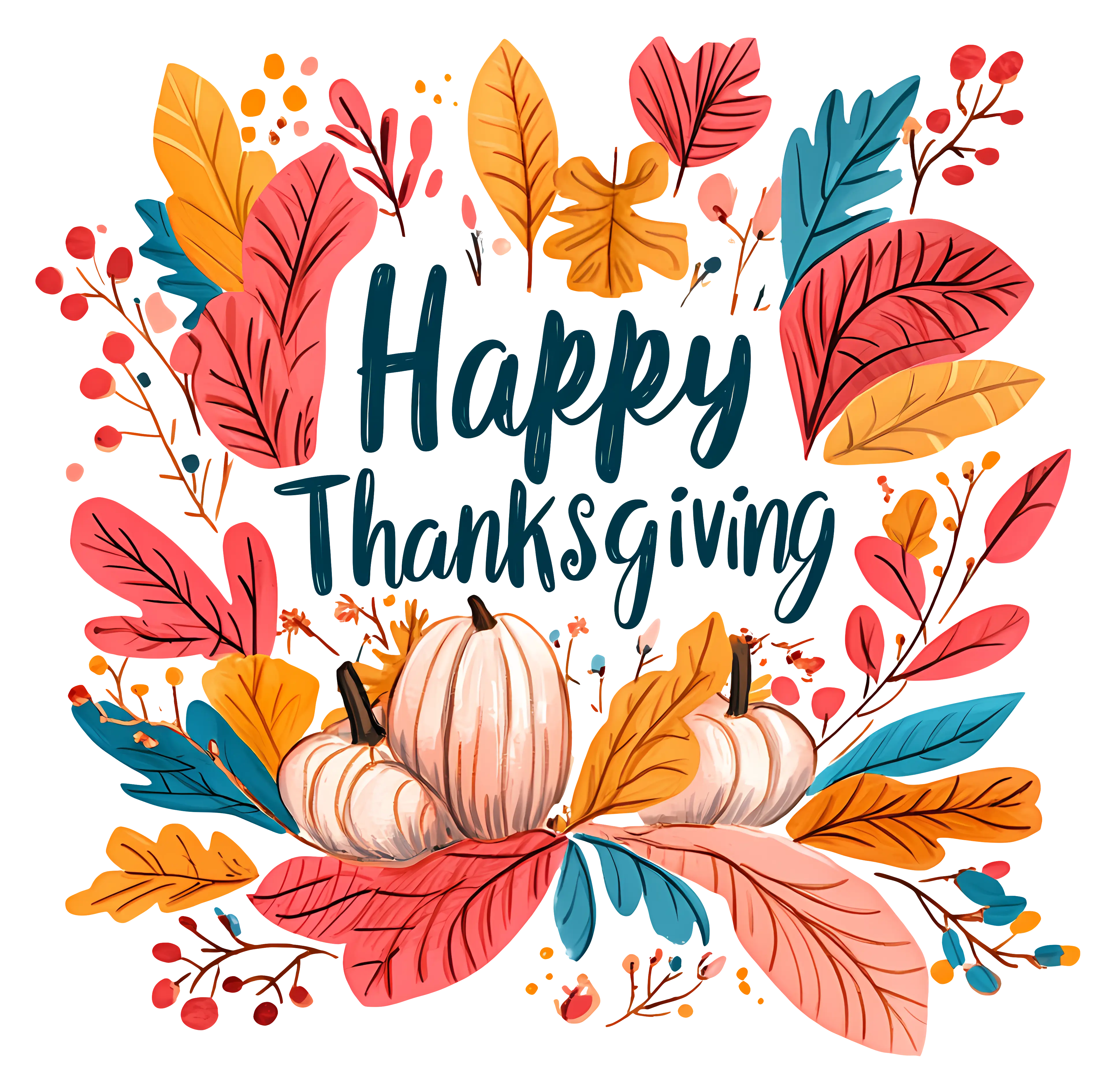 Beautiful Thanksgiving Greeting Illustration
