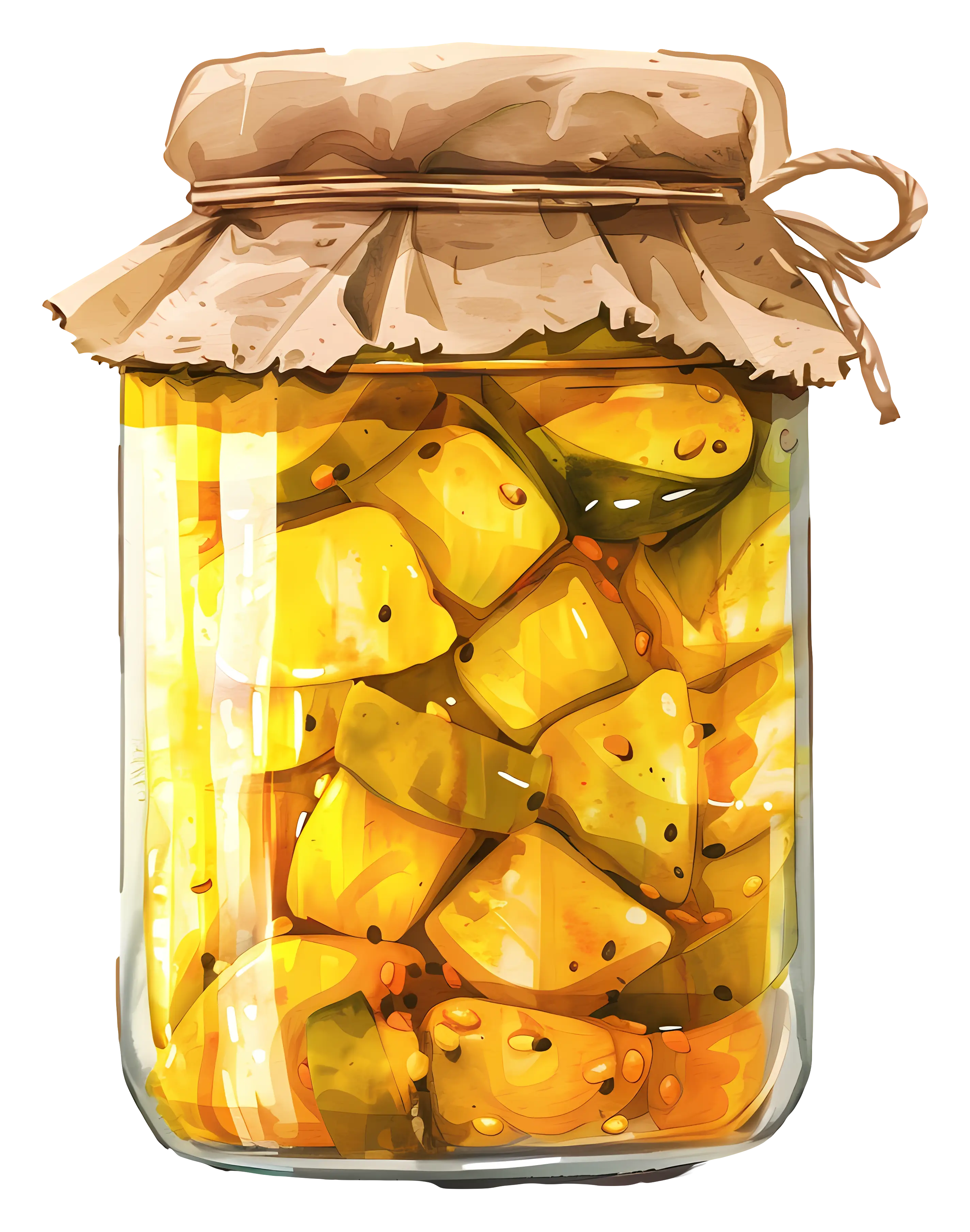 Jar of Mango Pickle Illustration