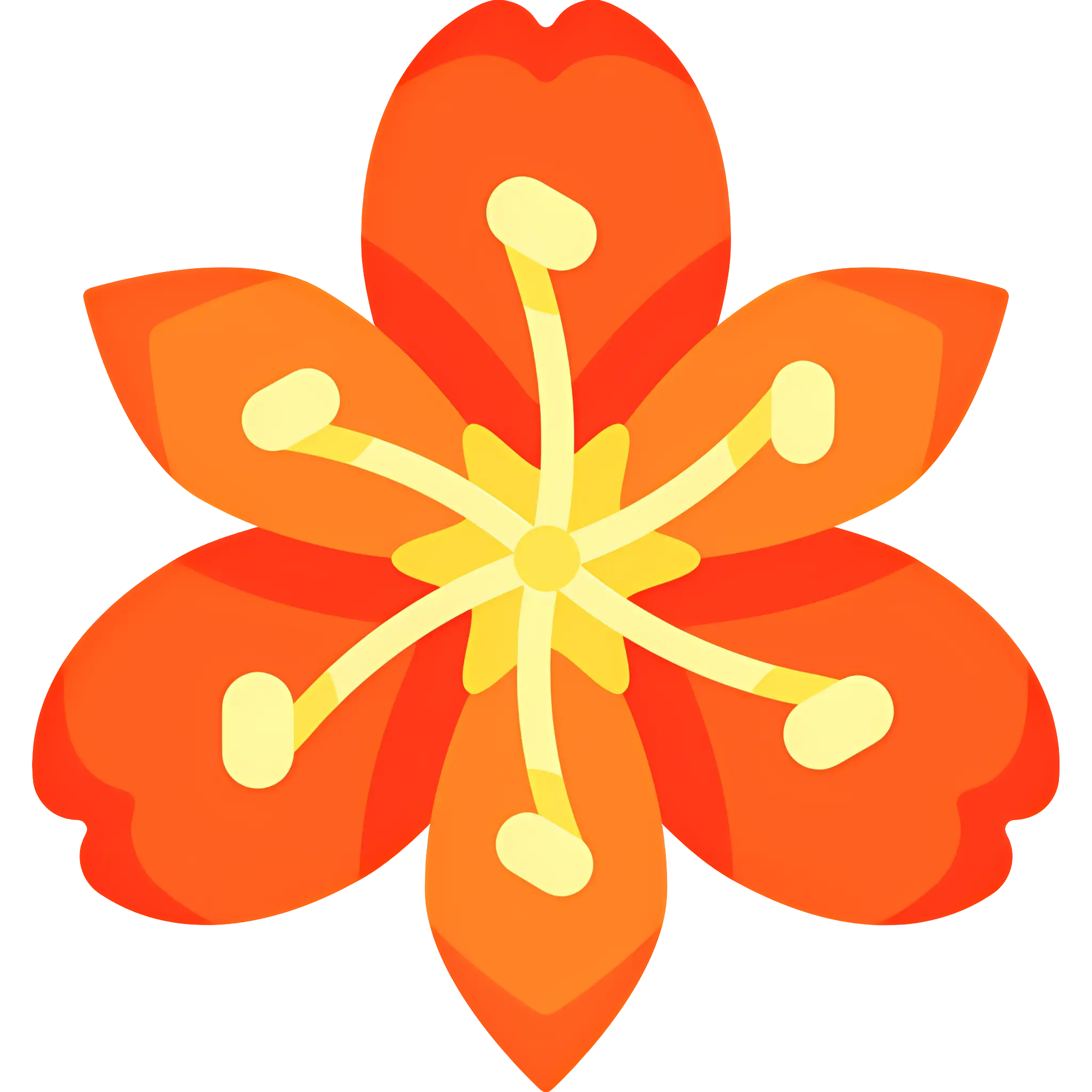 Red Flower with Yellow Stamen