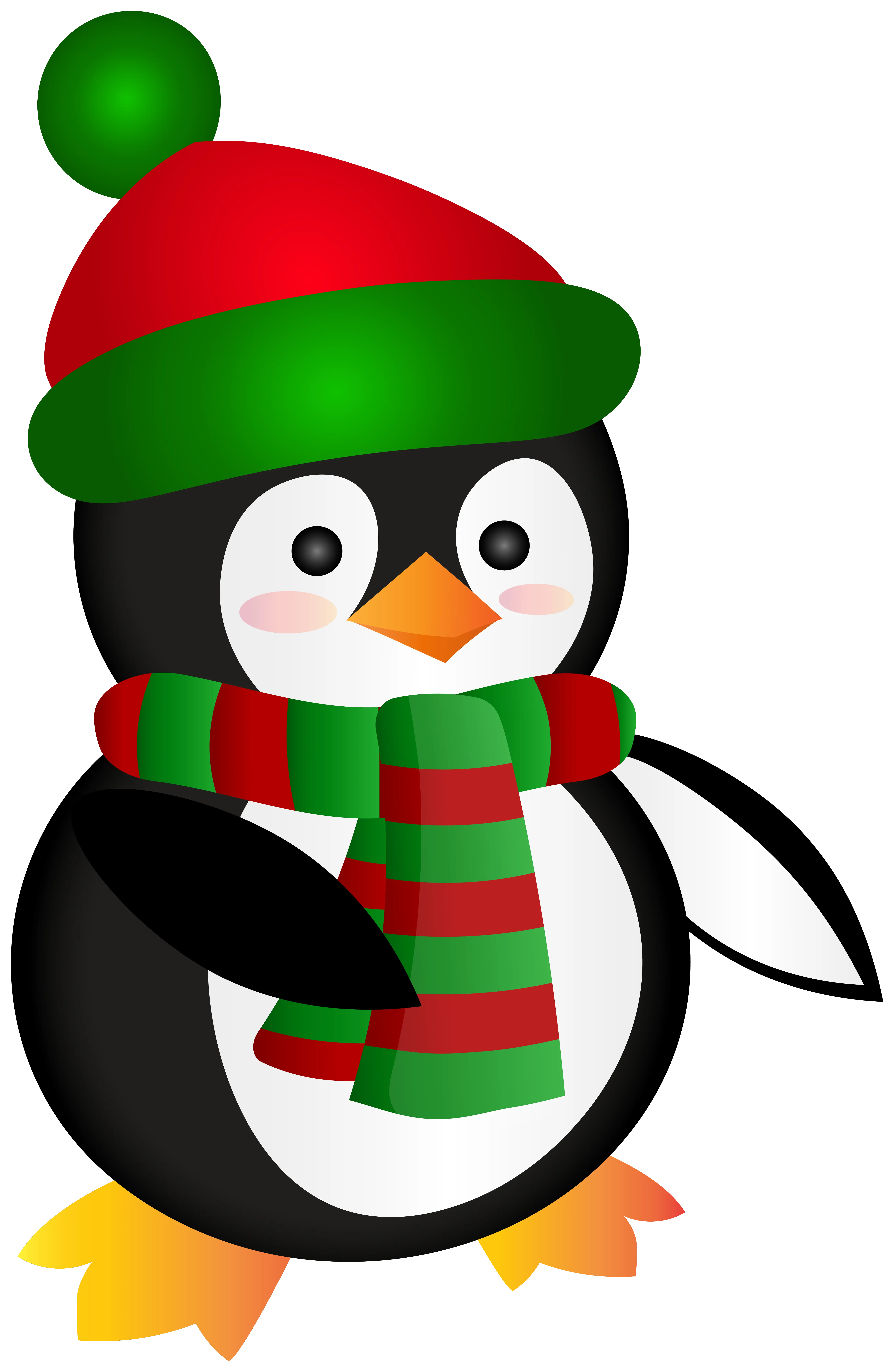 Festive Penguin Cartoon with Scarf