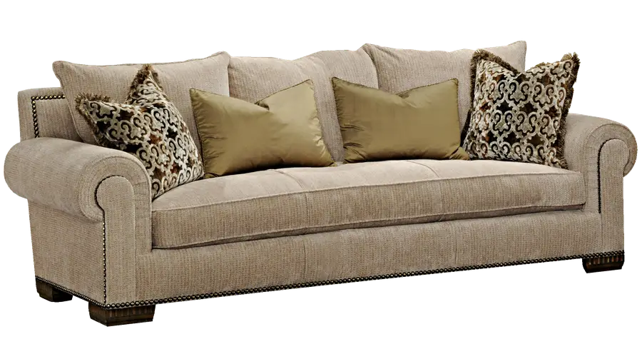 Beige Sofa with Decorative Pillows
