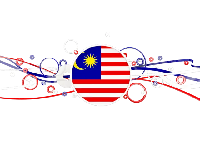 Malaysian Flag with Decorative Elements