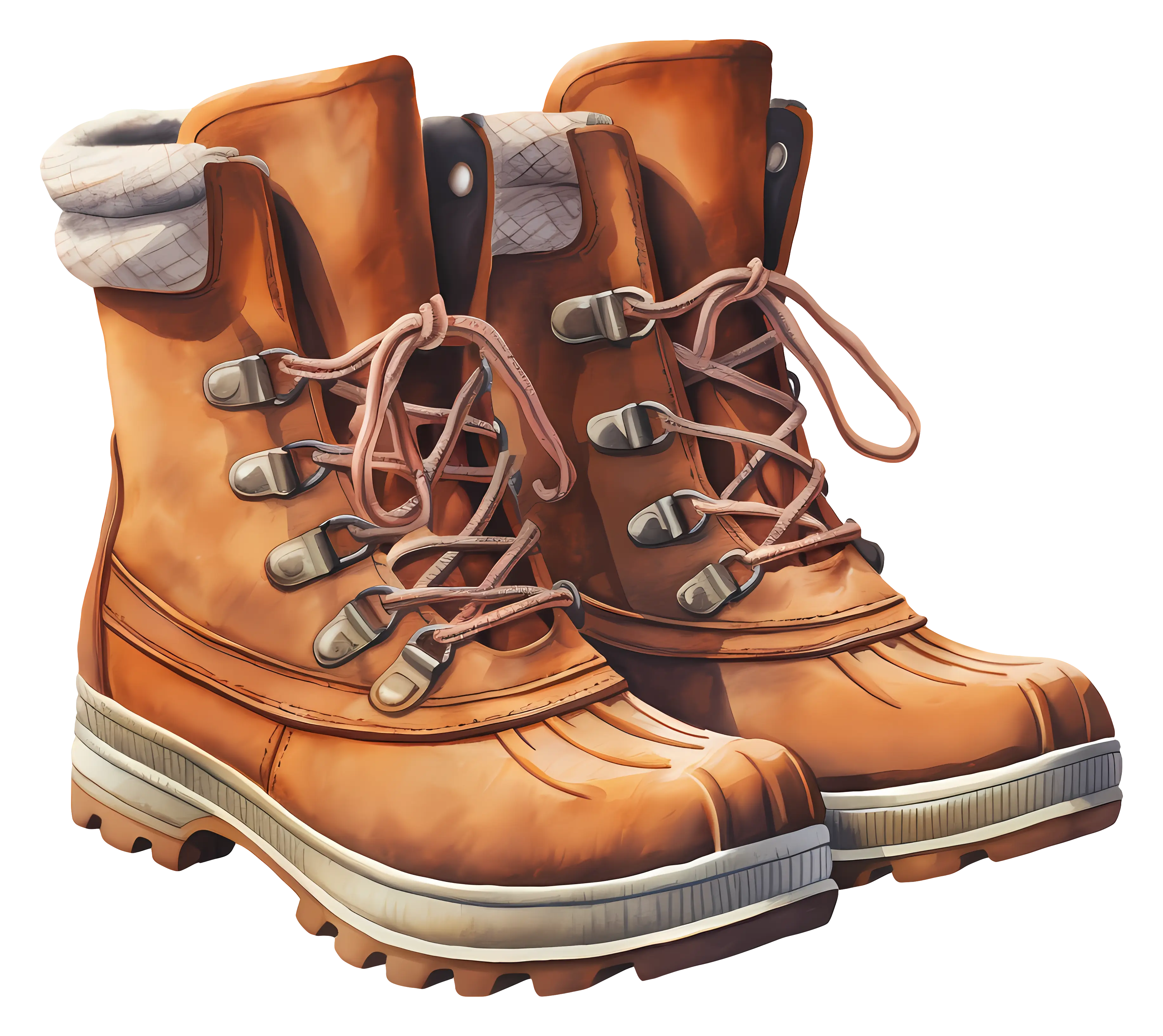 Durable Brown Hiking Boots with Laces