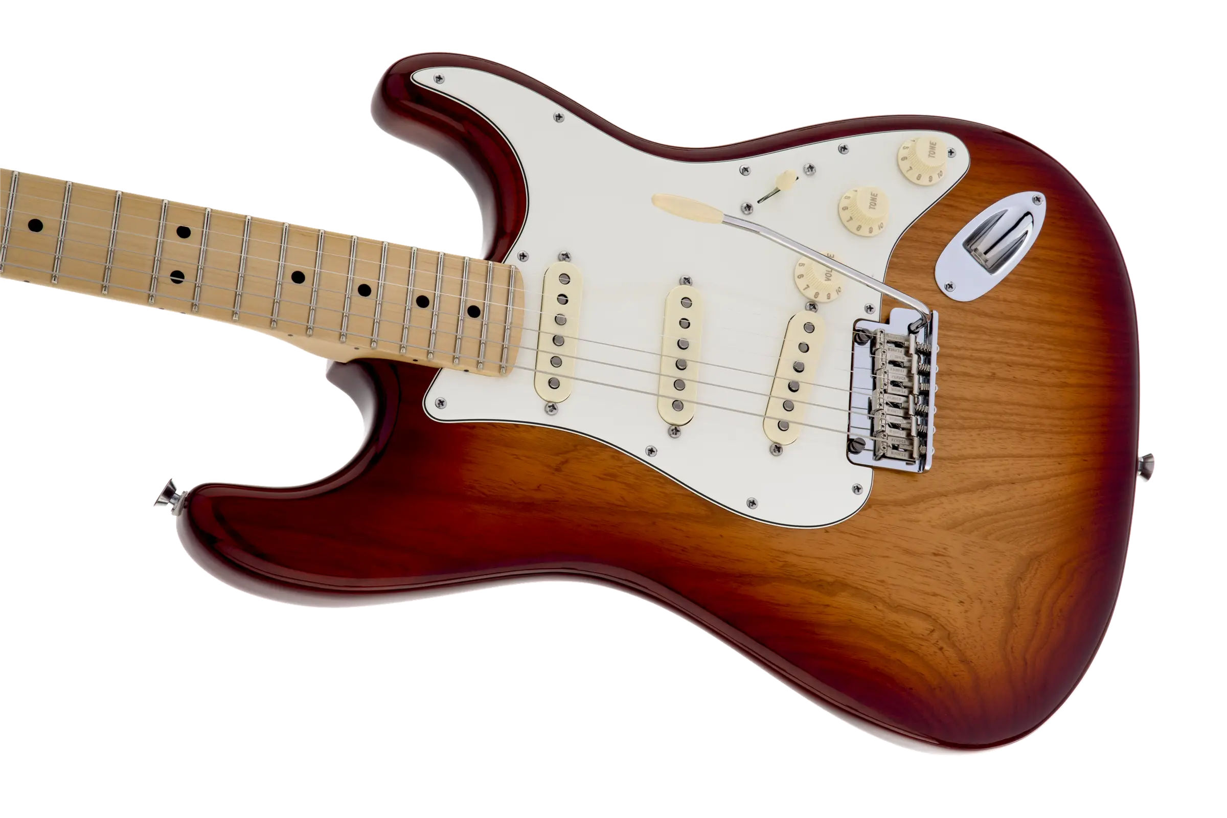 Brown Electric Guitar with White Pickguard