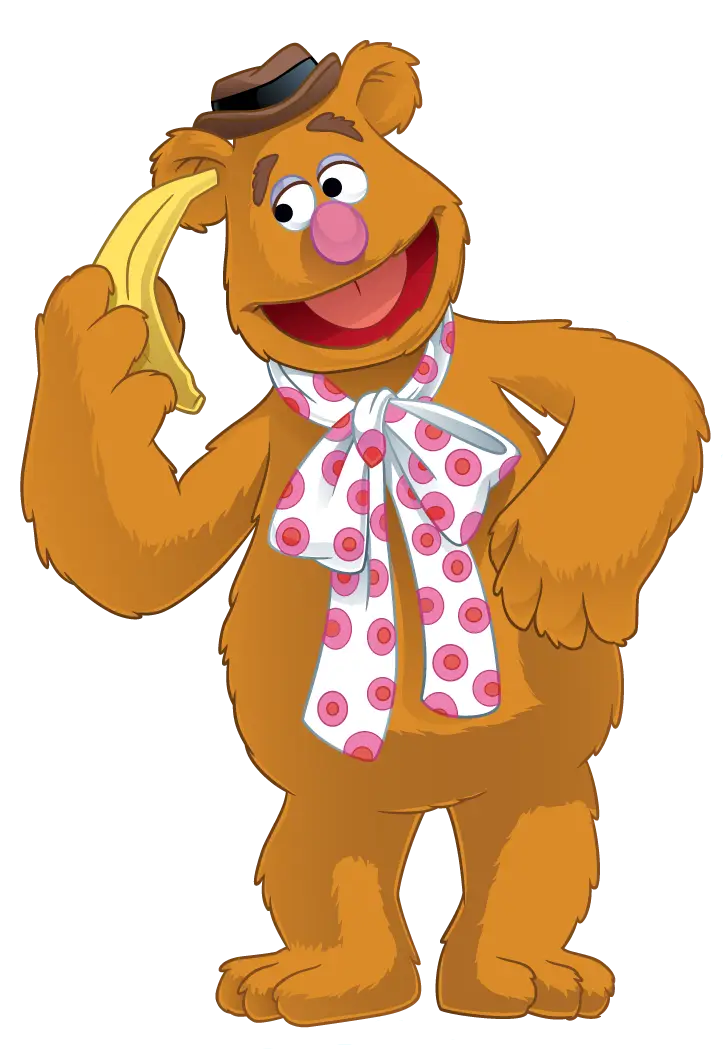 Cartoon Bear with Banana and Hat