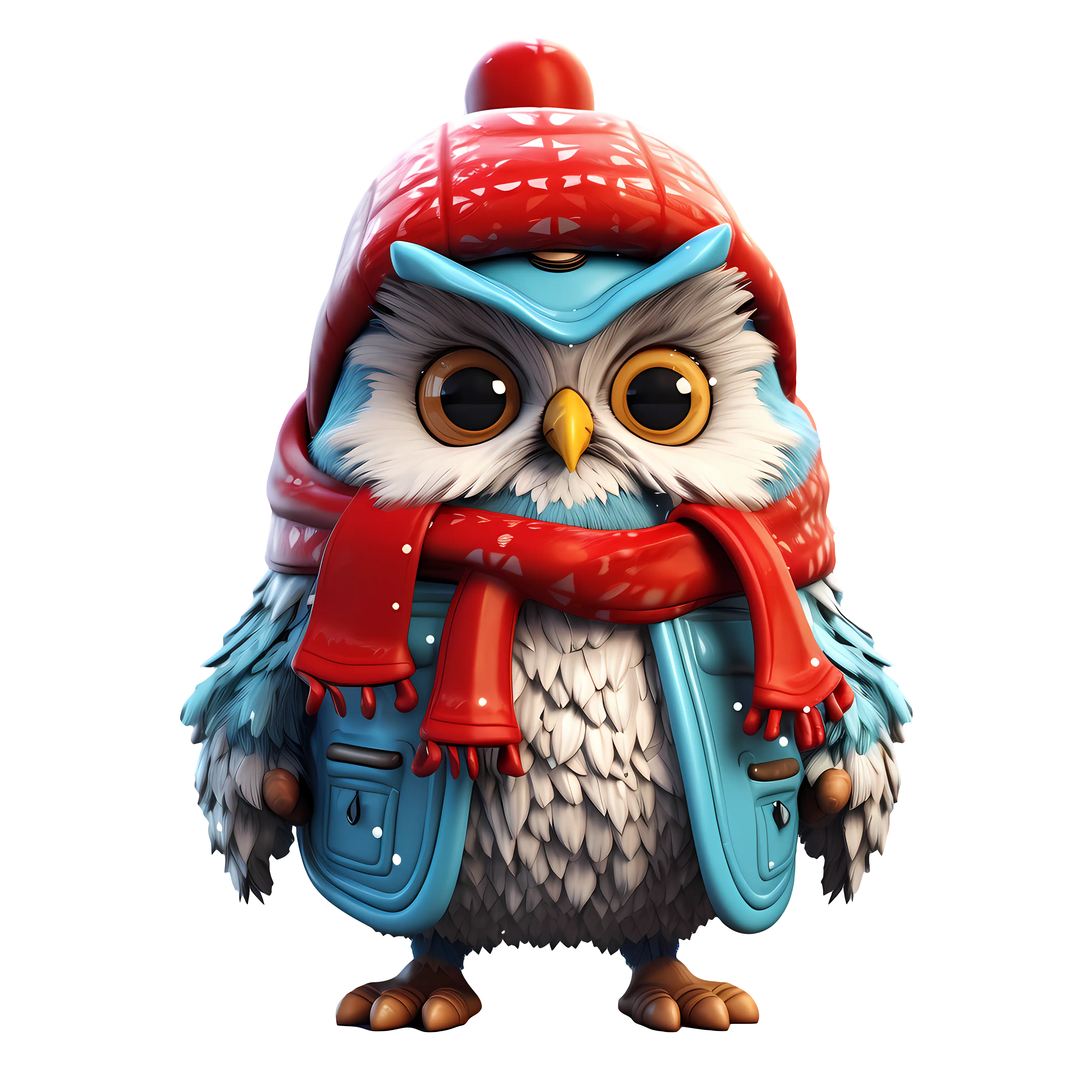 Cute Owl in Winter Clothing for Seasonal Illustration