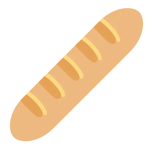 Golden Brown Baguette Loaf Illustration