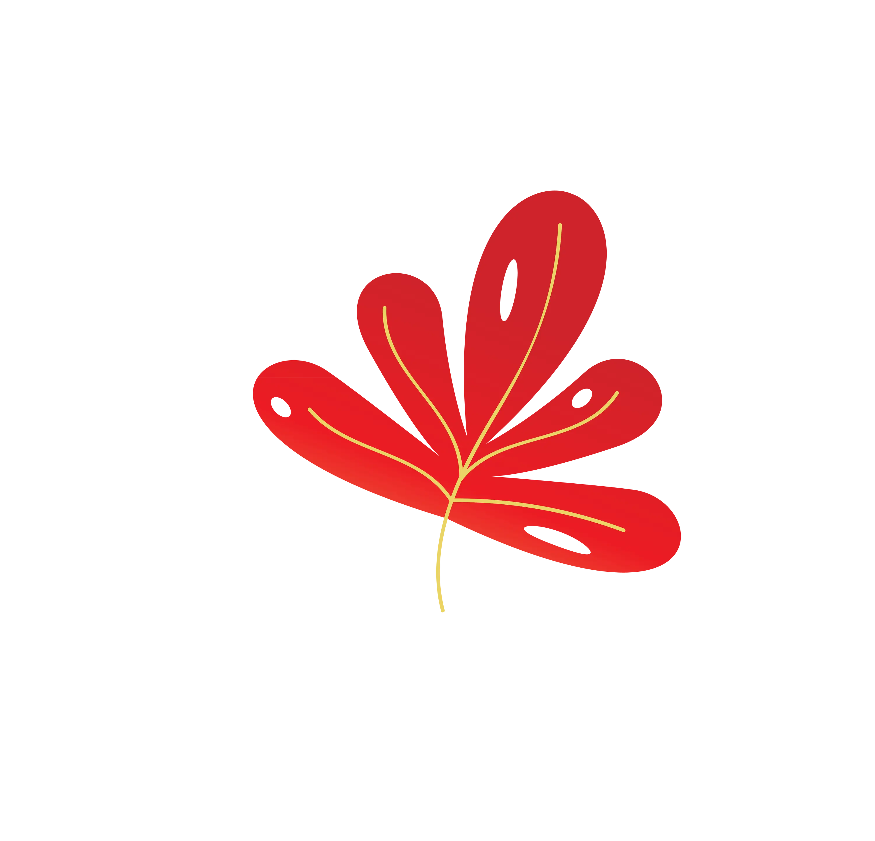 Red Abstract Leaf Illustration