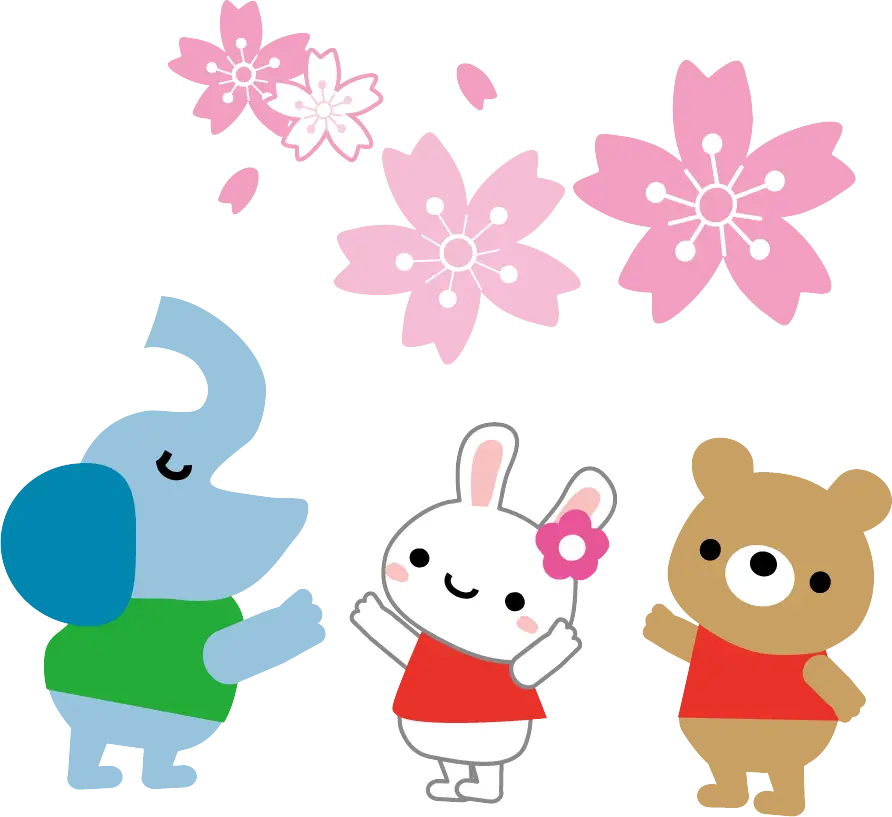 Cute Cartoon Animals with Flowers