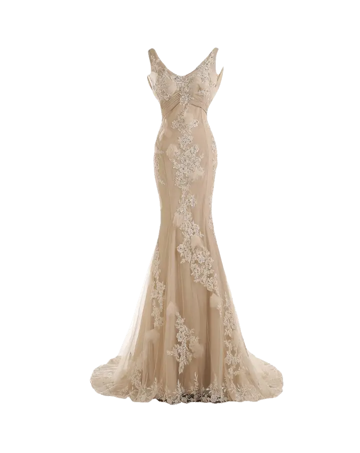 Elegant Bridal Gown with Lace Details