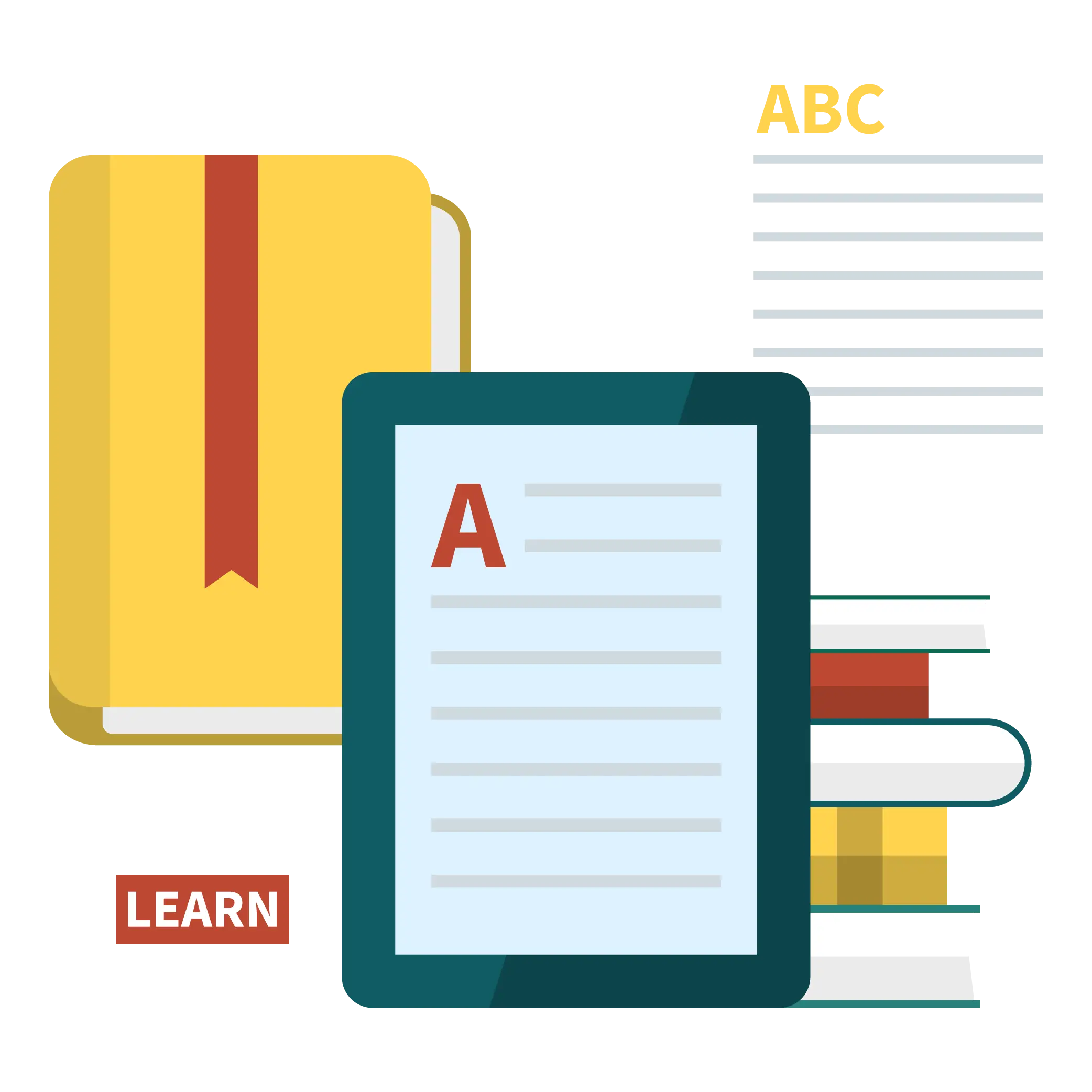 Books and Tablet for Learning